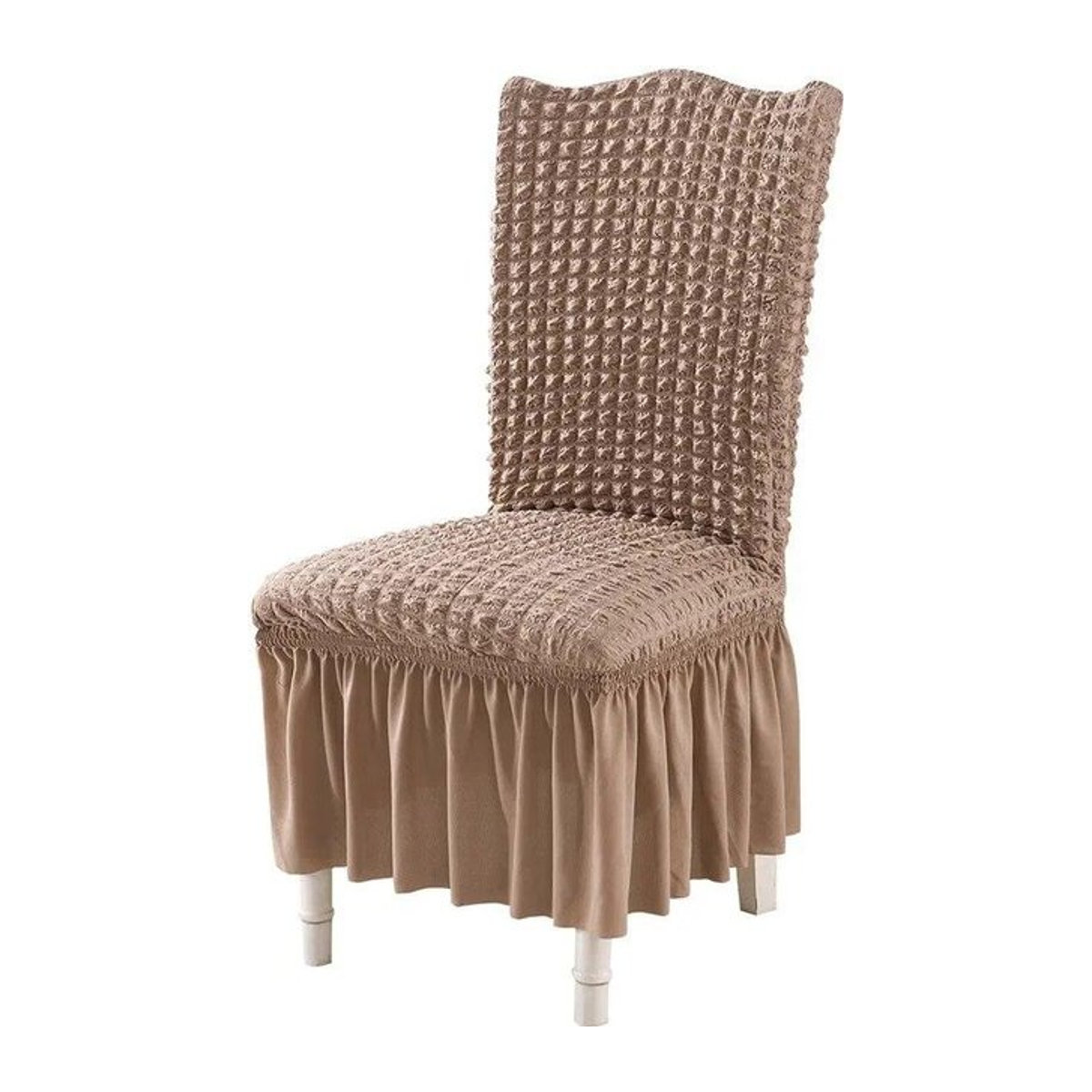 BC-Warm Home Puff Ball Jacquard Luxus Stuhlbezug als Stretch-Schonbezug für Esszimmerstühle und Hocker - Bild 1