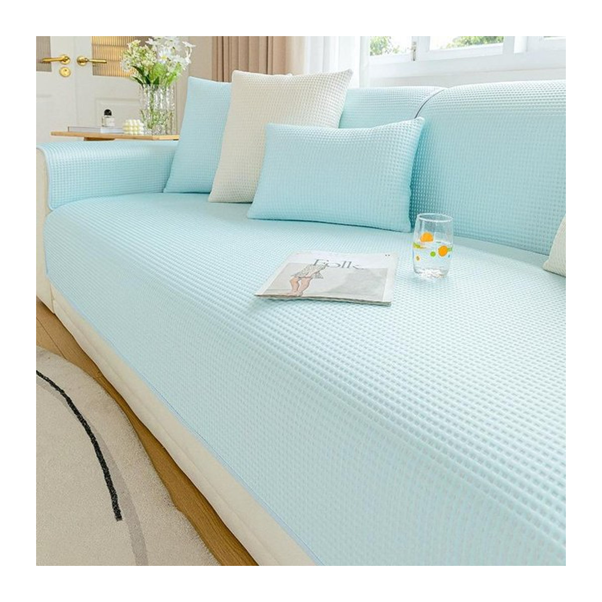 BC-Warm Home Sommer Kühlkissen aus Eis-Seide für dein Sofa, rutschfestes Sitzkissen, B/B: 70 x 70 cm - Bild 1