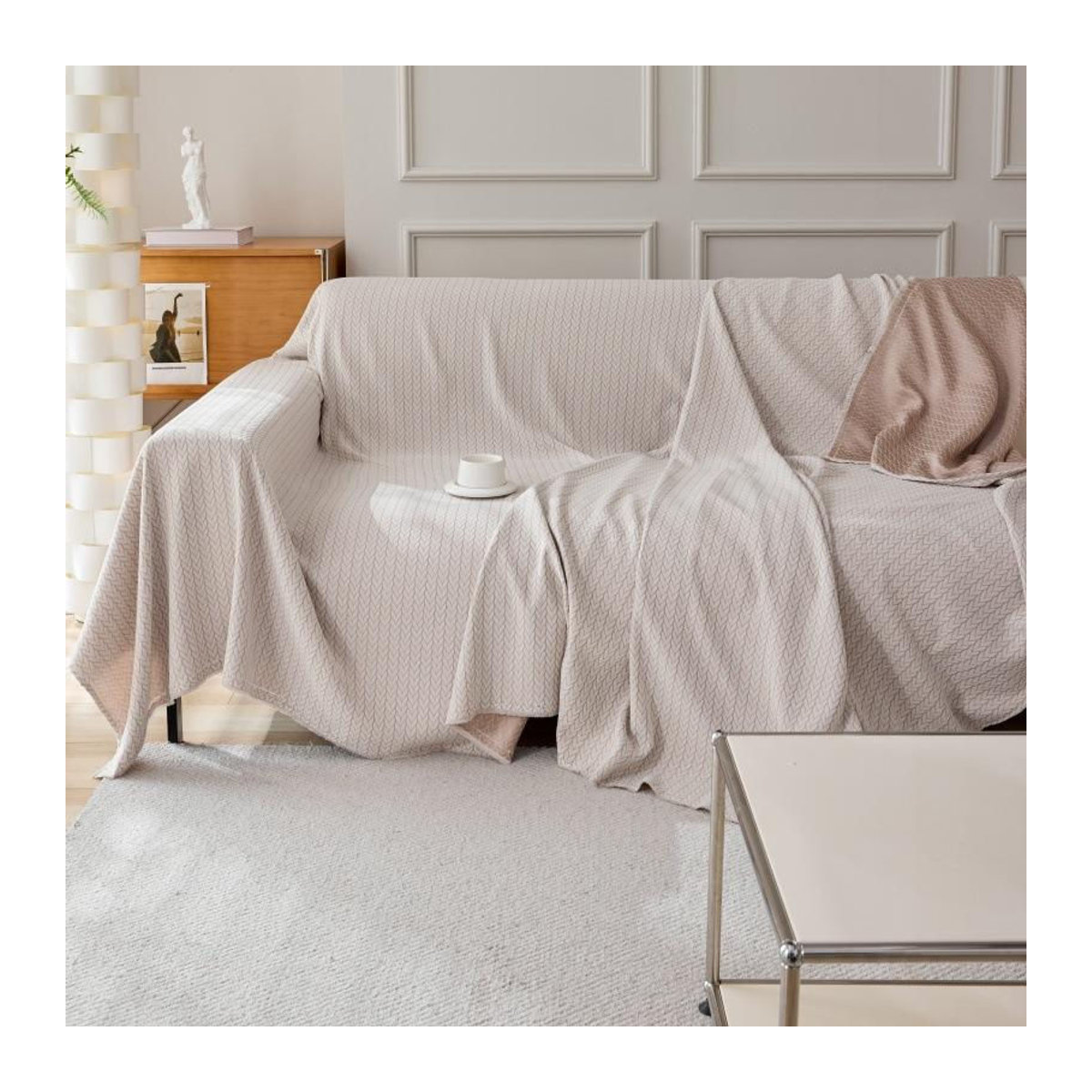 BC-Warm Home Strickdecke mit Quaste als dekorative Picknickdecke und Sofa-Überwurf, B/B/H: 230 x 130 cm - Bild 2
