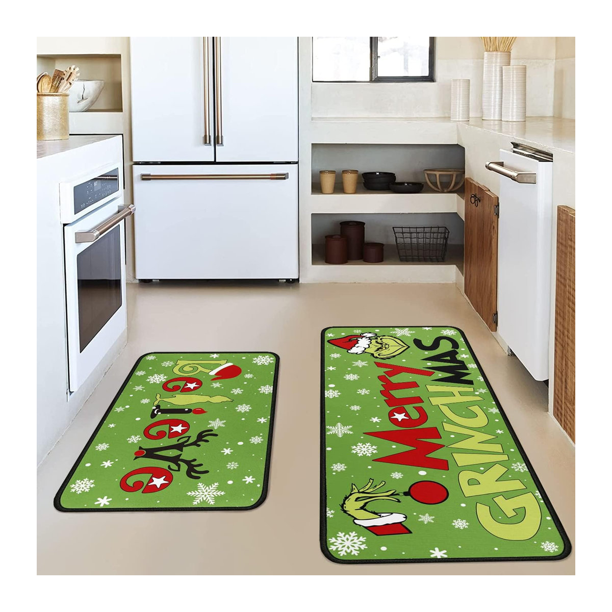 BC-Warm Home Weihnachts-Küchenteppich Rutschfeste Fußmatte für Innen und Außen, Multicolor, B/T: 50 x 80 cm und 50 x 120 cm - Bild 1