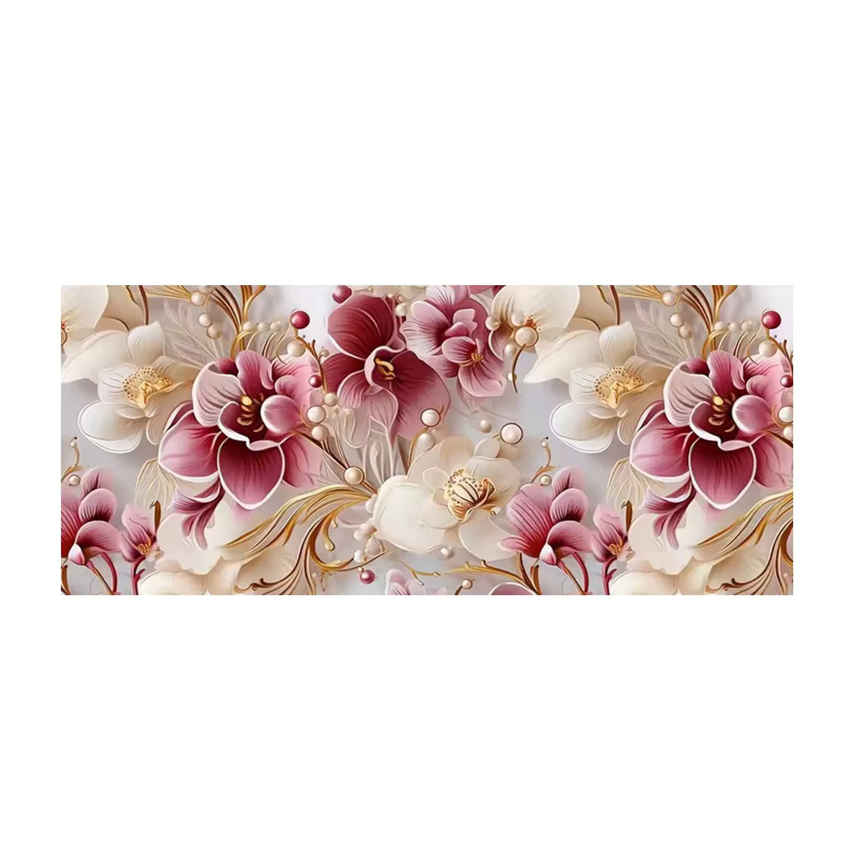 Beadsmile Diamond Painting Kit Orchideen Blumen in Rosa und Weiß, Wandmontage, B/H: 40 x 20 cm - Bild 4