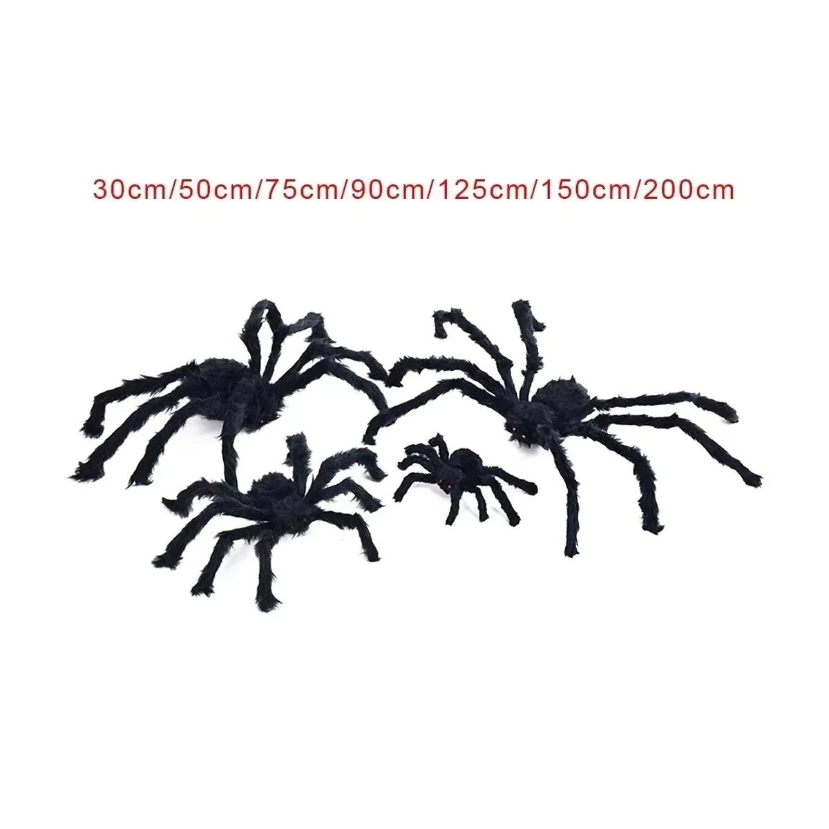 Beängstigende Riesen Plüsch Spinne in Schwarz für deine Halloween Dekoration - Bild 3