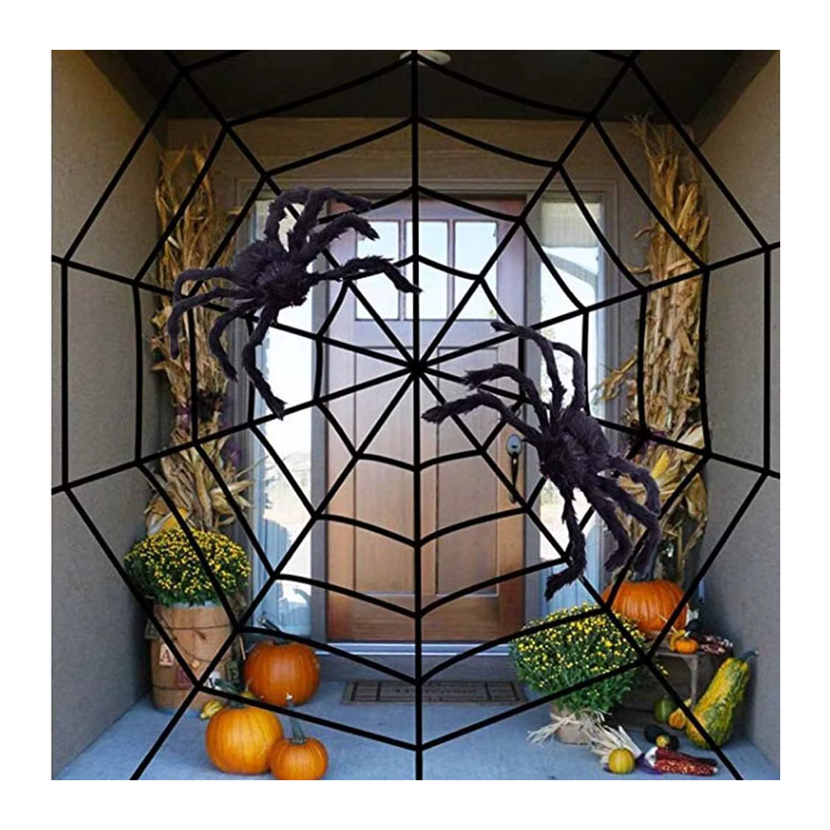 Beängstigende Riesen Plüsch Spinne in Schwarz für deine Halloween Dekoration - Bild 6