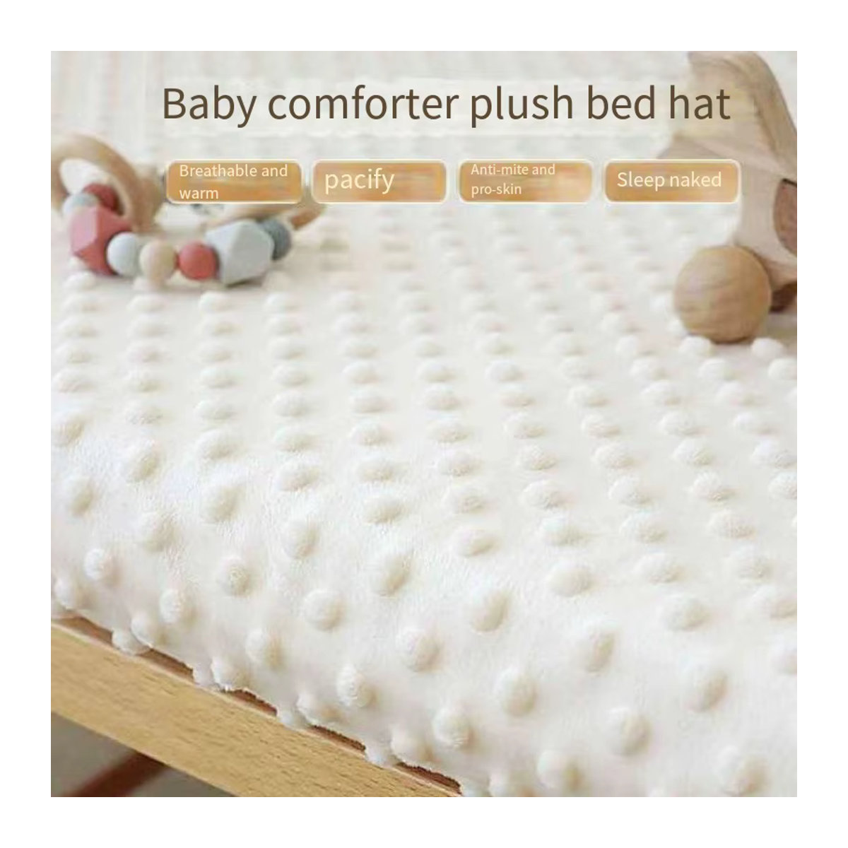 Beanie Samt Baby Matratzenbezug für Neugeborene und Kinder in Weiß mit Wärmefunktion - Bild 2