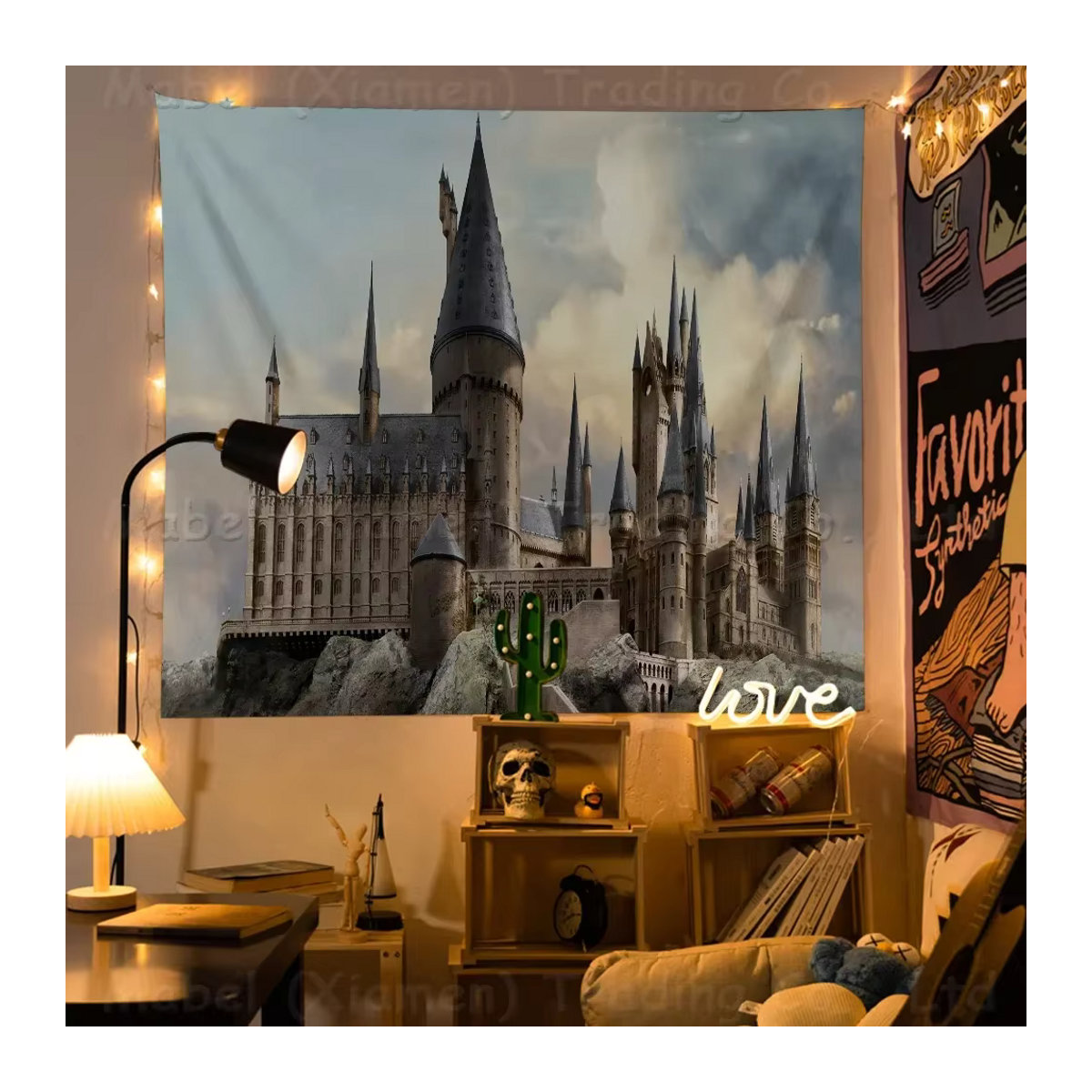 Beast Kingdom Hogwarts-Schule für Hexerei und Zauberei Cheerleader-Banner aus Textil in Mehrfarbig - Bild 1