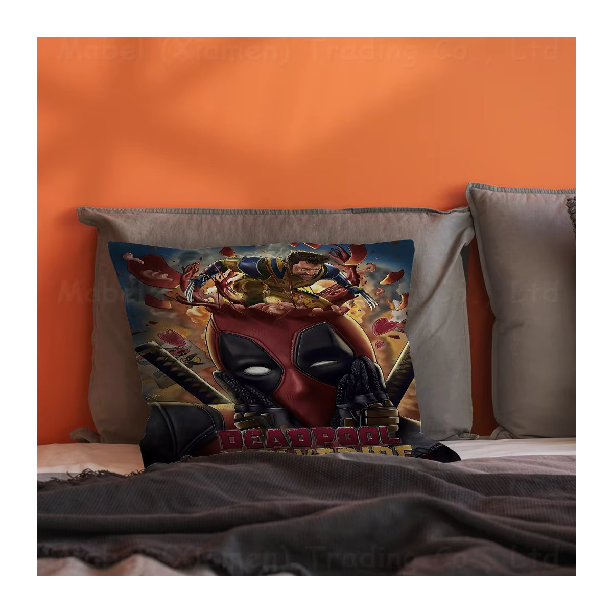 Beast Kingdom Kissenbezug Deadpool und Wolverine mehrfarbig B/H: 40 x 40 cm oder 45 x 45 cm - Bild 3