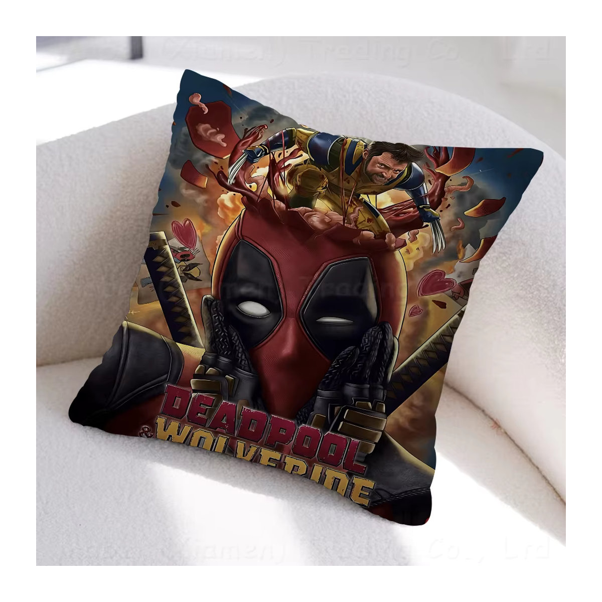 Beast Kingdom Kissenbezug Deadpool und Wolverine mehrfarbig B/H: 40 x 40 cm oder 45 x 45 cm - Bild 4