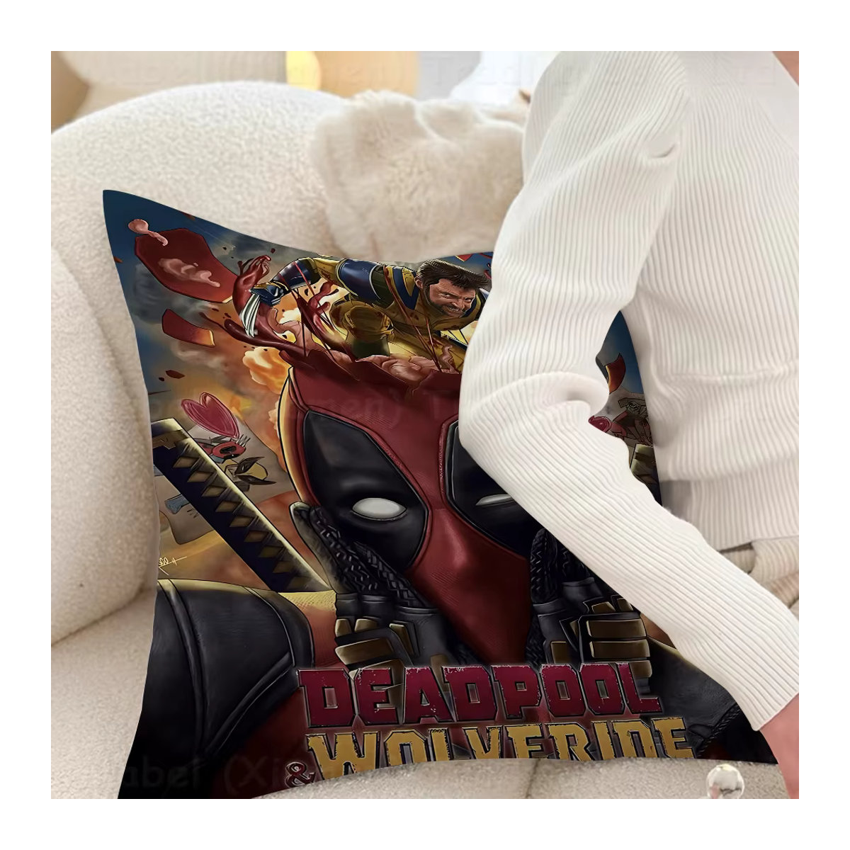 Beast Kingdom Kissenbezug Deadpool und Wolverine mehrfarbig B/H: 40 x 40 cm oder 45 x 45 cm - Bild 5