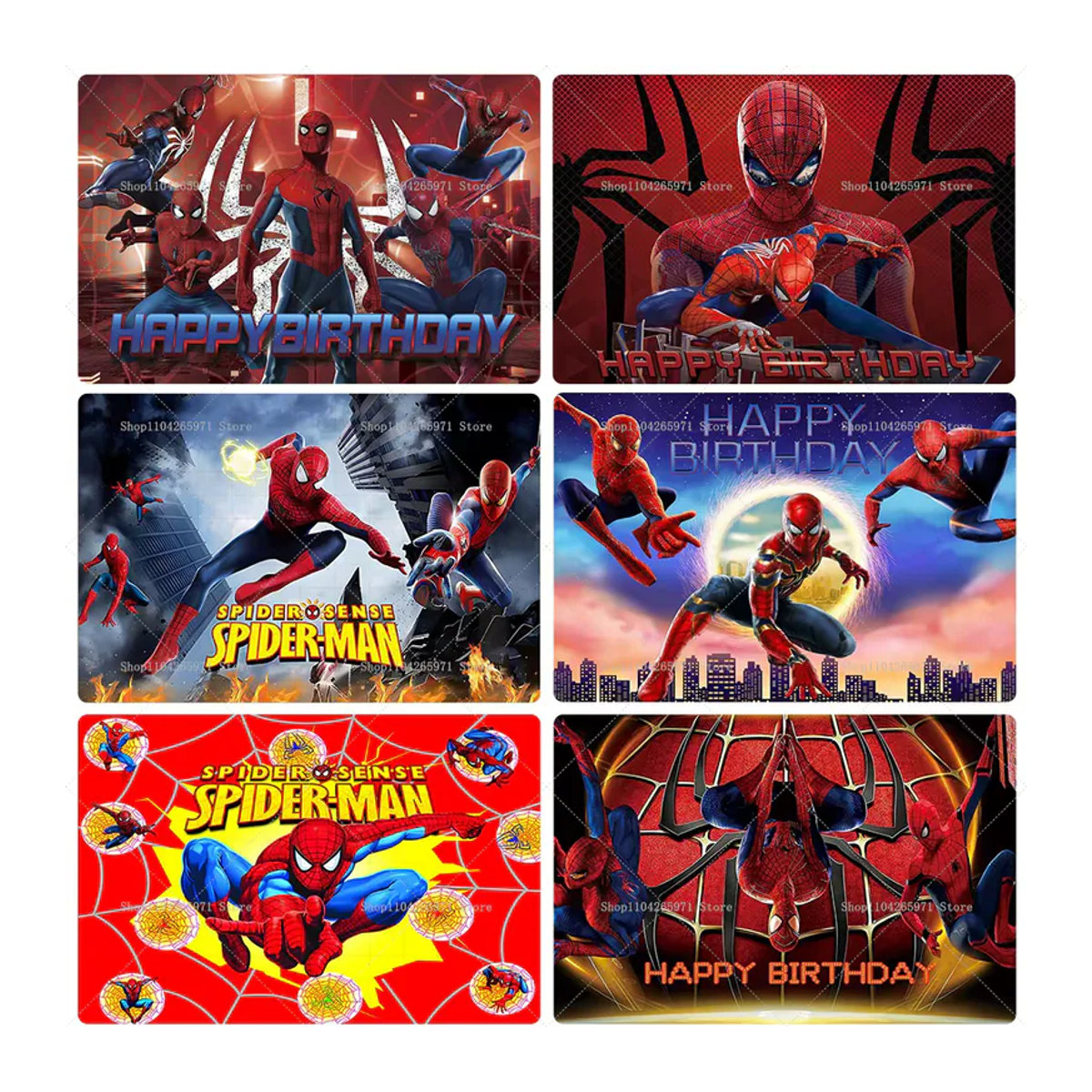 Beast Kingdom Spiderman Superhelden Hintergrundbanner mit Stadt-Skyline und Kampfthema für Kindergeburtstag Party-Deko und Fotografie, mehrfarbig, rechteckig - Bild 2