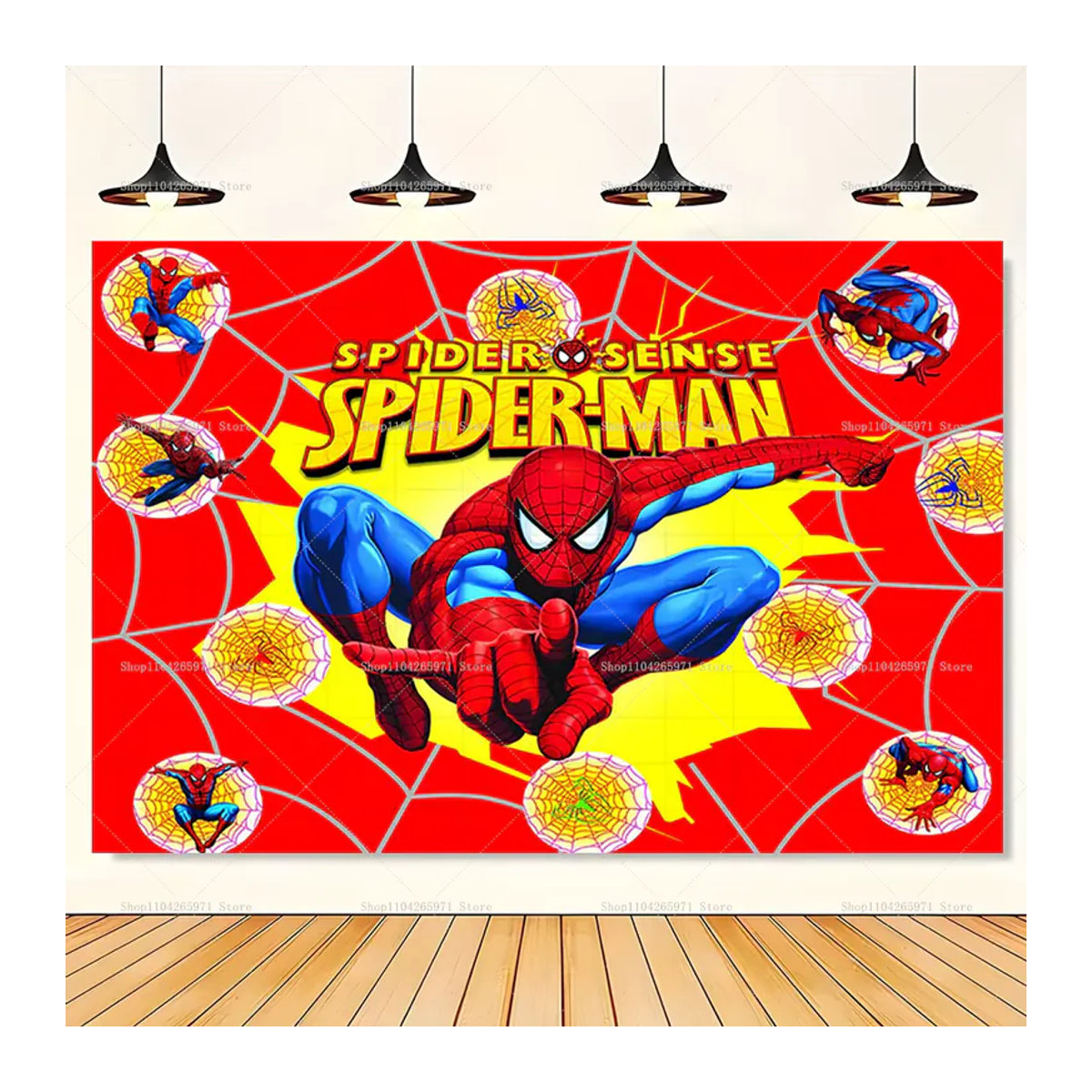 Beast Kingdom Spiderman Superhelden Hintergrundbanner mit Stadt-Skyline und Kampfthema für Kindergeburtstag Party-Deko und Fotografie, mehrfarbig, rechteckig - Bild 5