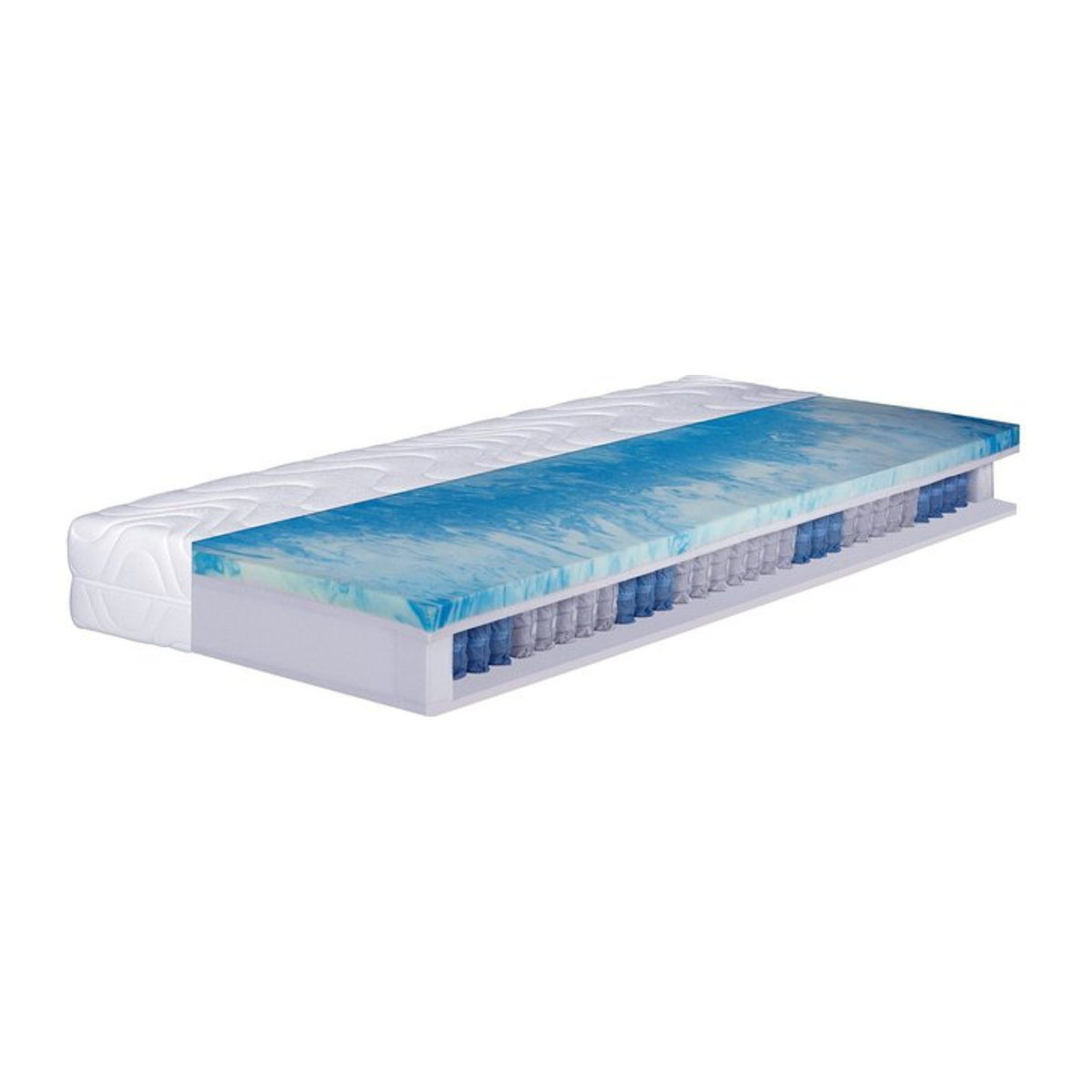 Beco 7-Zonen Taschenfederkern-Matratze Pro Gel Blau H4 B: 90 cm, L: 200 cm - Bild 1