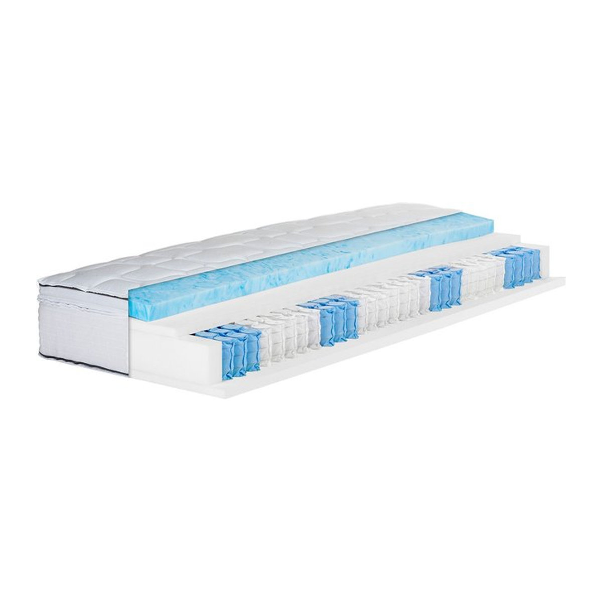 BECO Royal Flex 7-Zonen Boxspring-Matratze mit abnehmbarem Gelschaum-Topper und Taschenfederkern, Weiß, B/T: 120 x 200 cm, Härtegrad H3 - Bild 1
