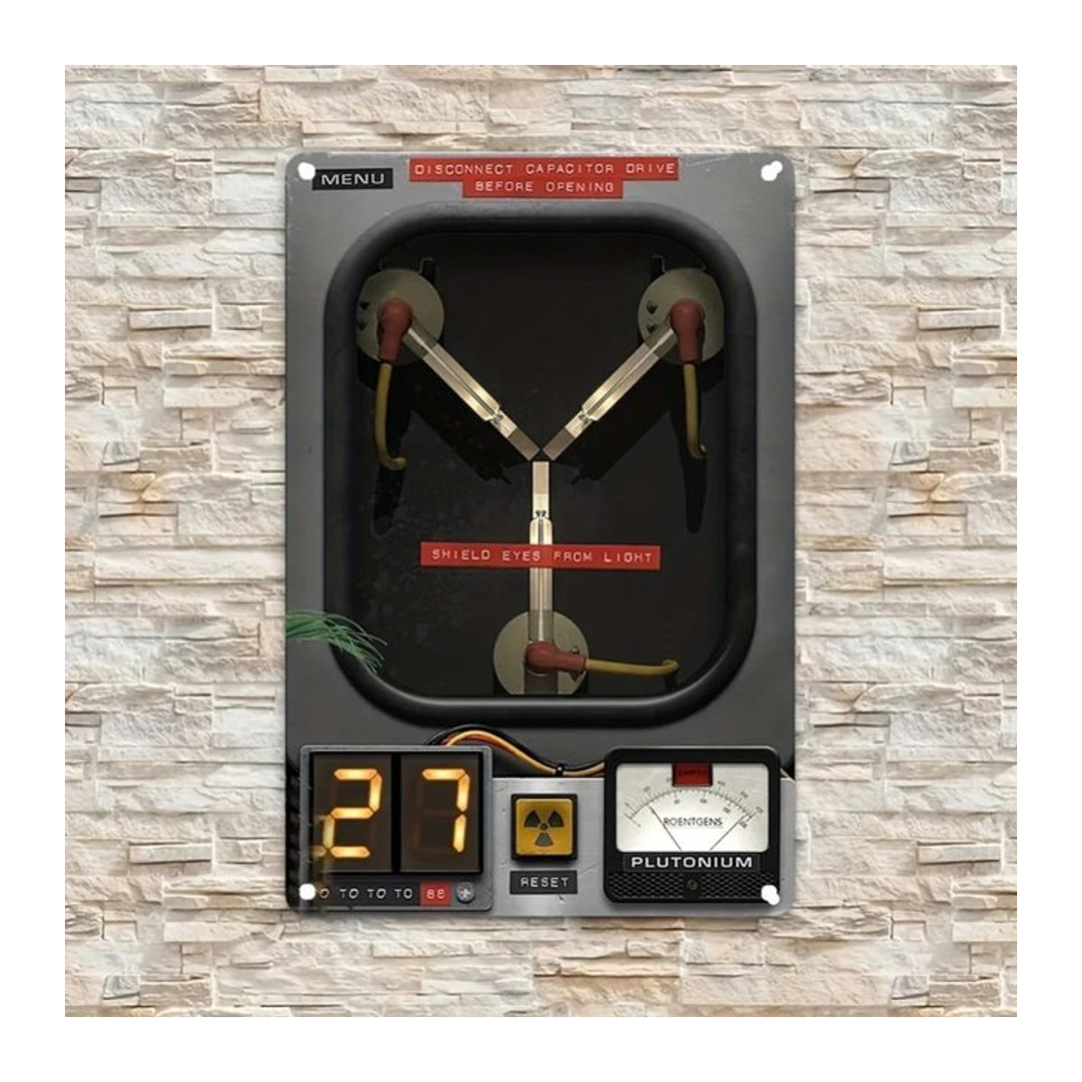 BeeInspire Metallschild Zurück in die Zukunft Rheologischer Kondensator Wanddekoration Art Deco Schwarz, Breite: 30,48 cm, Höhe: 20 cm, Tiefe: 30,48 cm - Bild 1