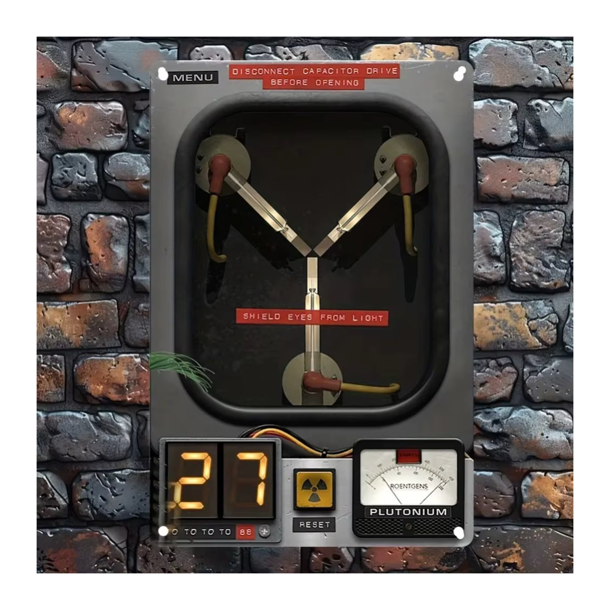 BeeInspire Metallschild Zurück in die Zukunft Rheologischer Kondensator Wanddekoration Art Deco Schwarz, Breite: 30,48 cm, Höhe: 20 cm, Tiefe: 30,48 cm - Bild 2