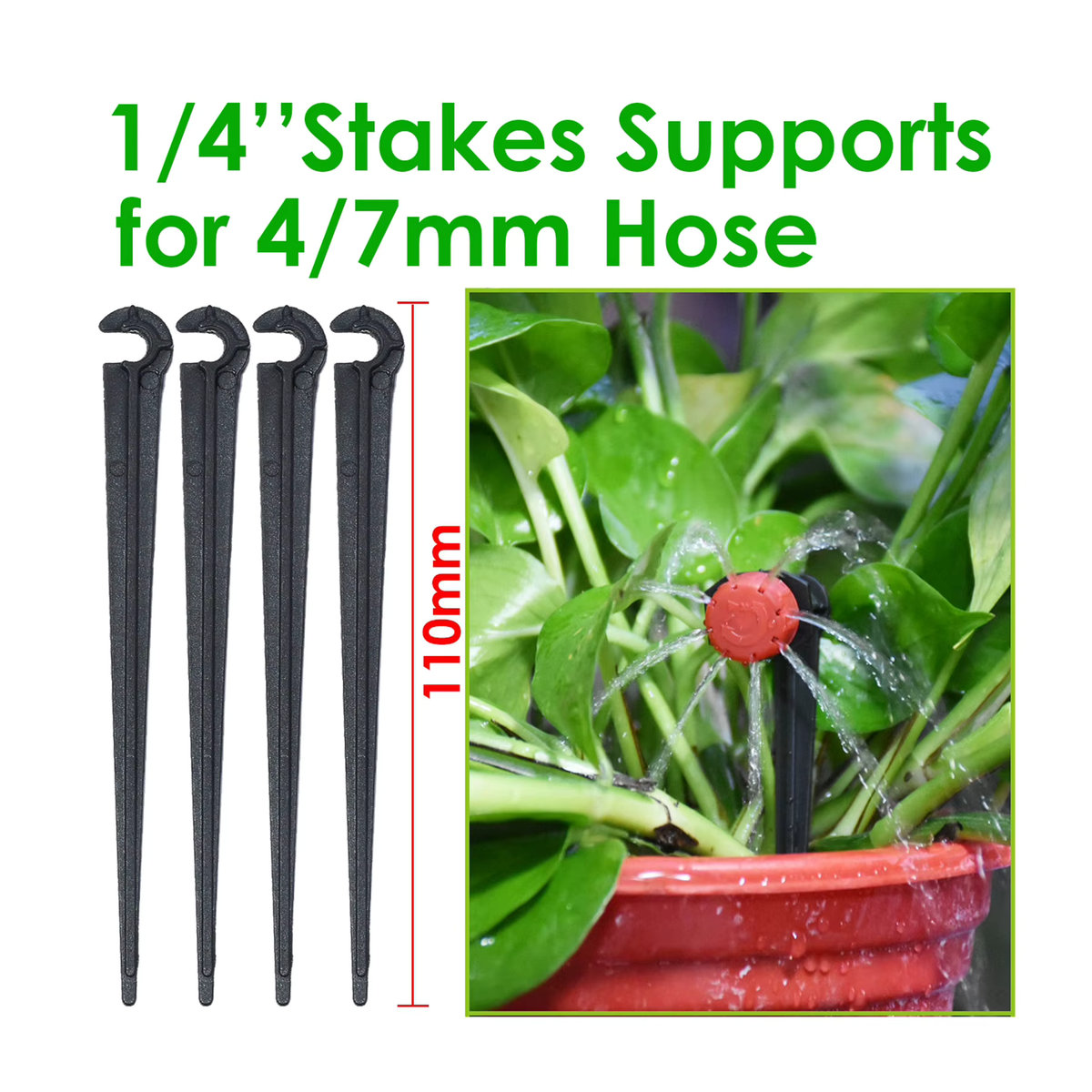 Befestigungspfähle für Tropfbewässerungsschläuche und 4/7mm Rohre aus Kunststoff - Bild 2