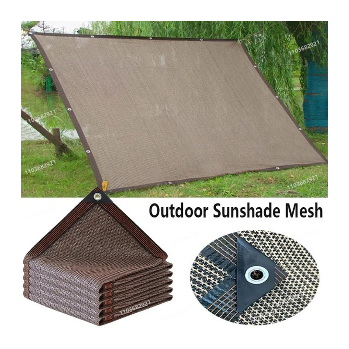 Beiges HDPE Sonnenschutznetz für Garten und Pergola mit UV-Schutz - Bild 1