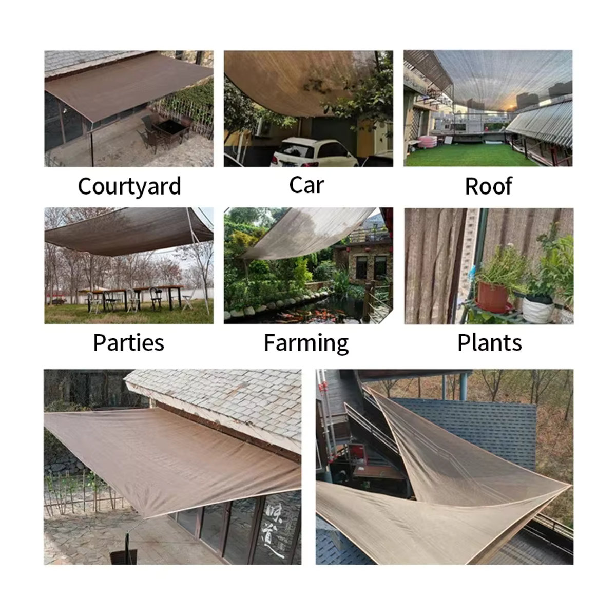Beiges HDPE Sonnenschutznetz für Garten und Pergola mit UV-Schutz - Bild 2