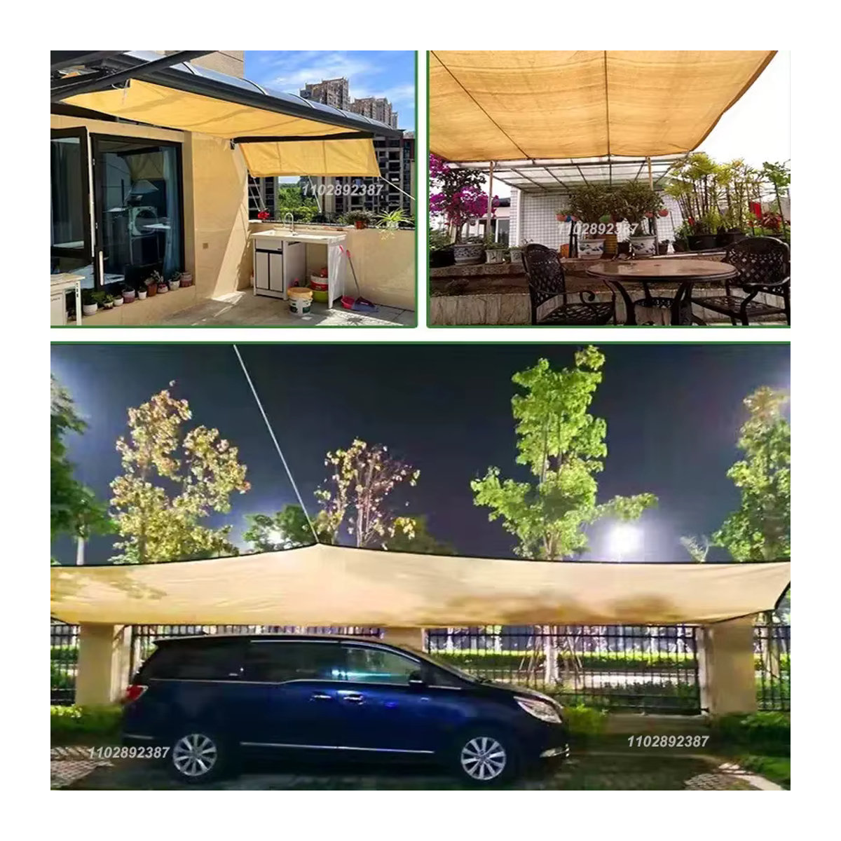 Beiges HDPE Sonnenschutznetz für Garten und Pergola mit UV-Schutz - Bild 3