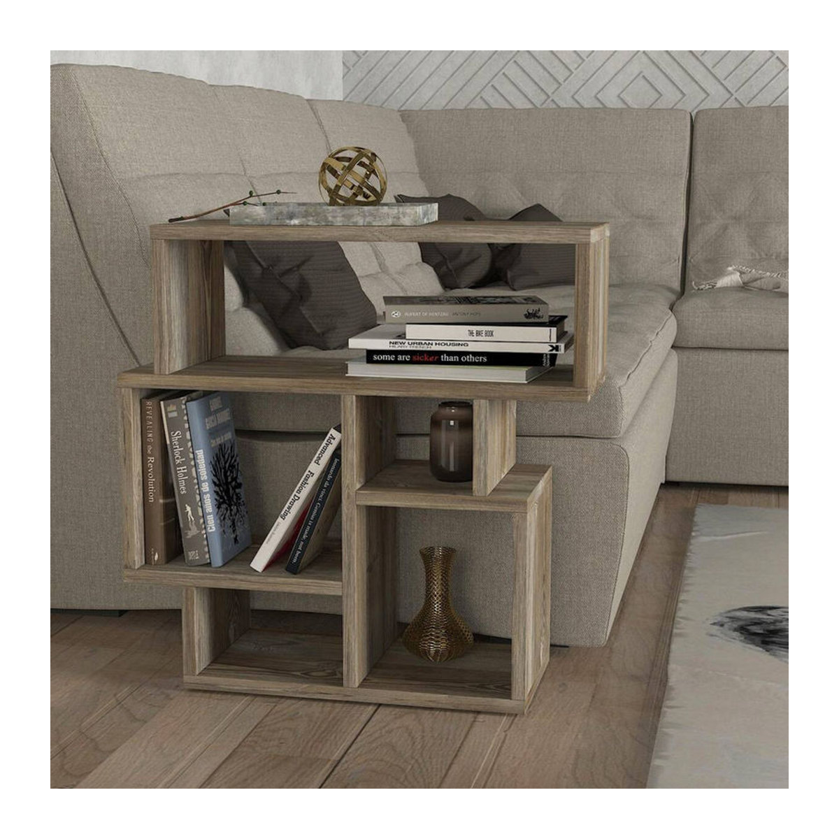 Beistelltisch Lanza von moebel17 in Nussbaum Walnuss Design Modern B/H/T: 55 x 60 x 22 cm - Bild 4