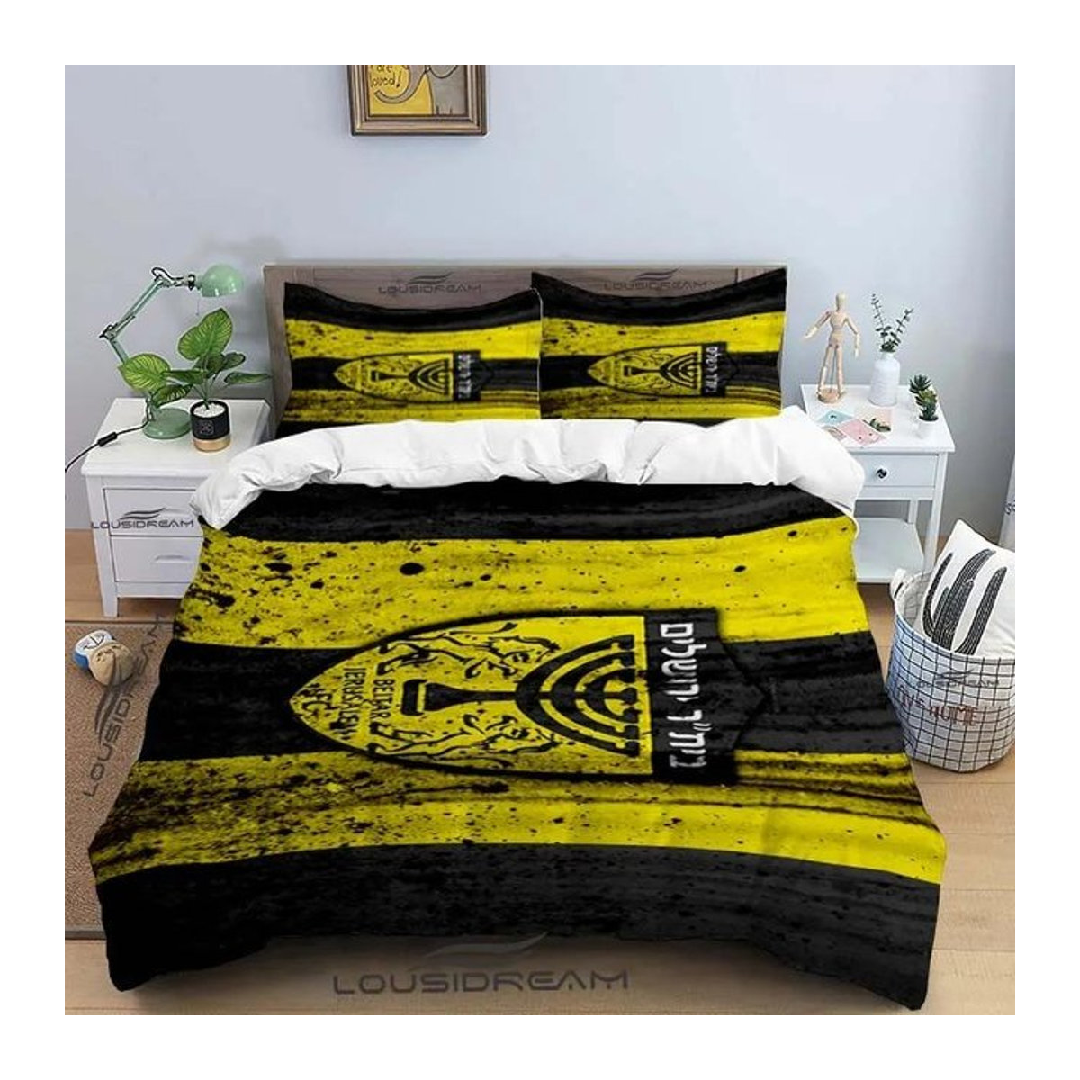 Beitar Jerusalem FC Ganzjahres-Bettwäscheset für Einzelbetten, Bettbezug und Bettdecke, B/H: 135 x 200 cm - Bild 1
