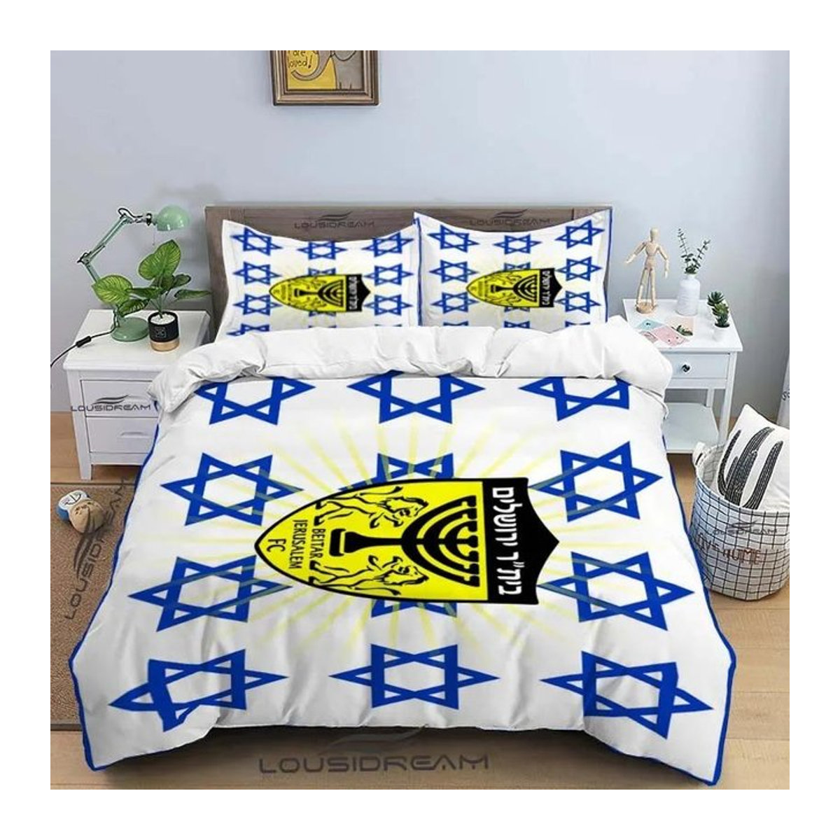 Beitar Jerusalem FC Ganzjahres-Bettwäscheset in Weiß, B/H: 135 x 200 cm - Bild 1