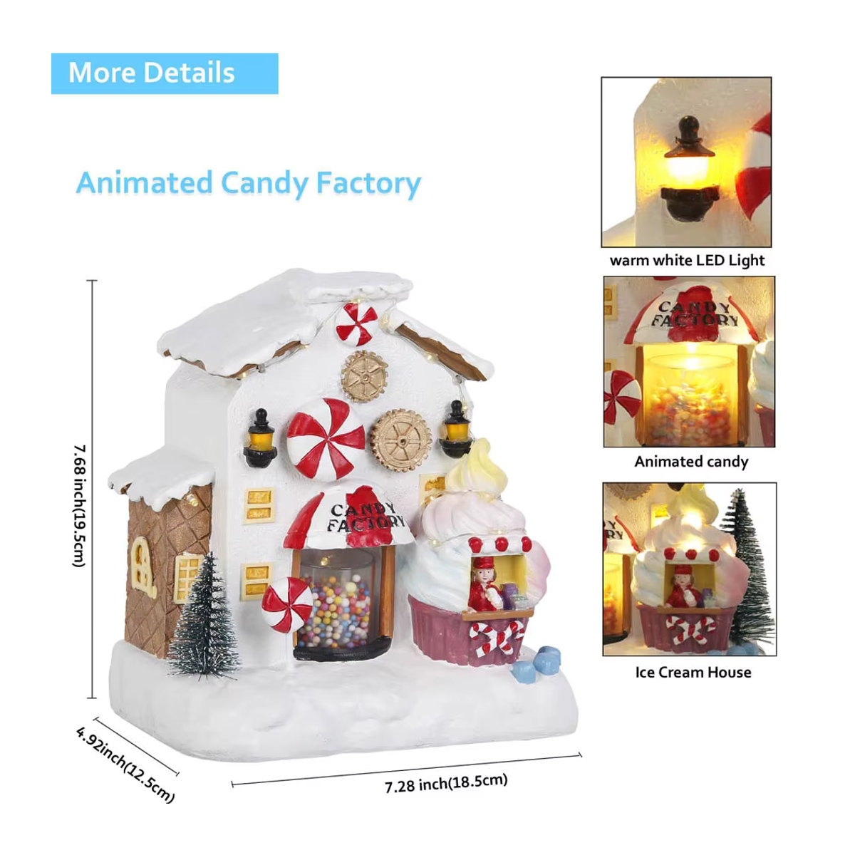 Beleuchtetes Lebkuchenhaus mit warmem LED-Licht als Weihnachtsdekoration für dein Zuhause - Bild 2