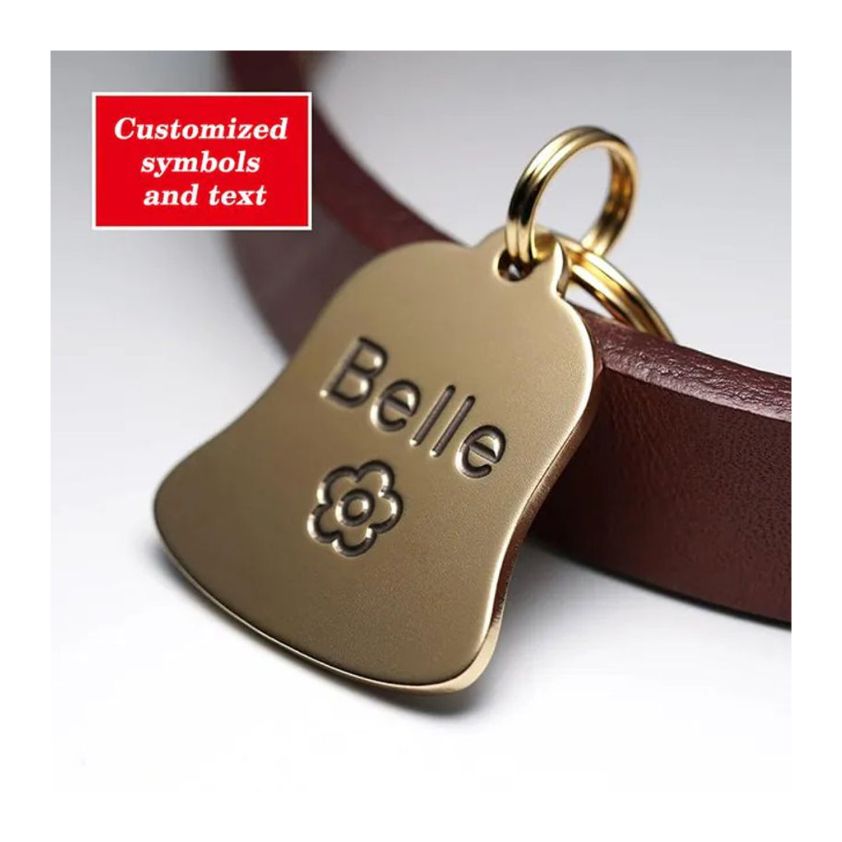 Bell Personalisierte Hundemarke aus Metall als gravierte Haustier-ID-Marke in Silber oder Gold - Bild 1