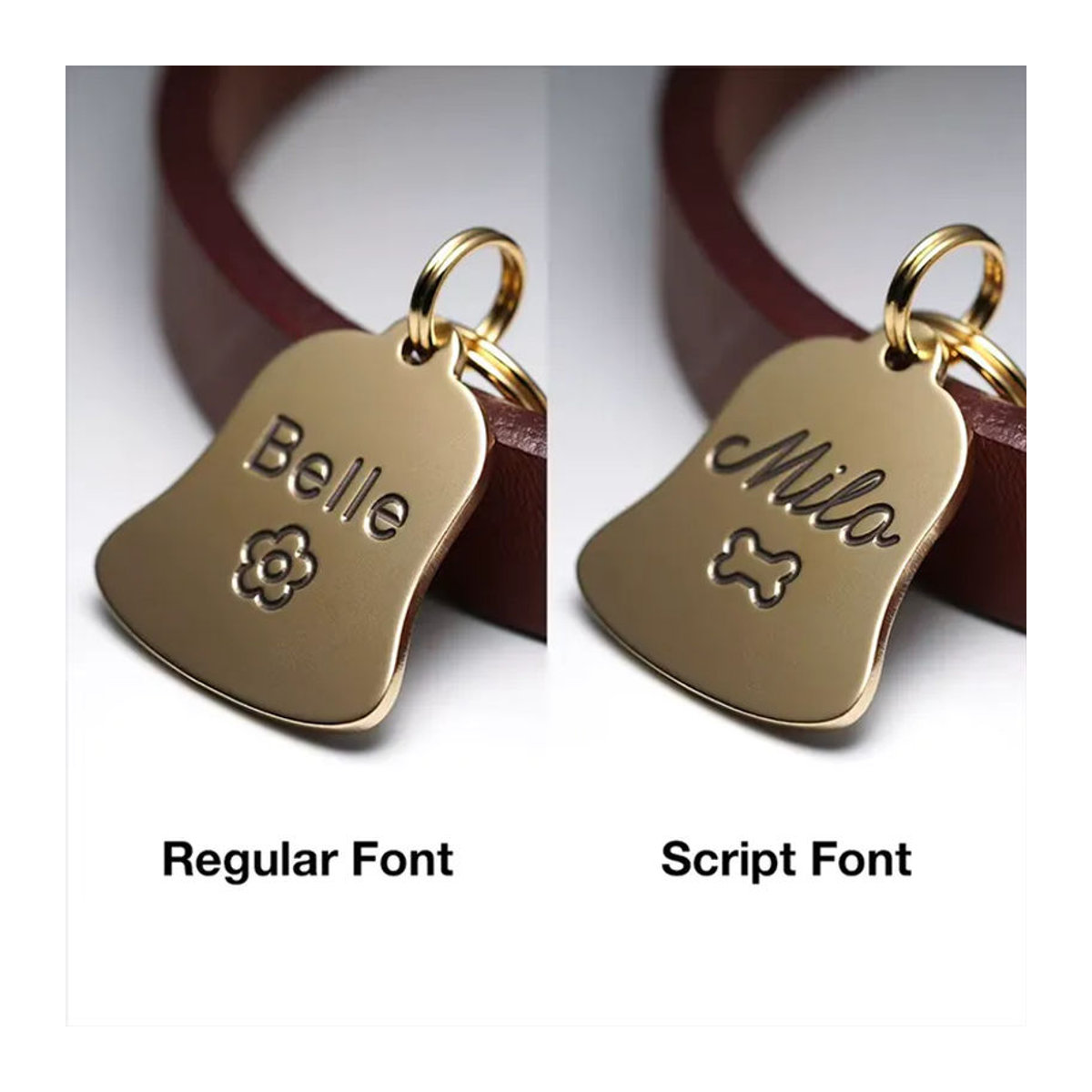 Bell Personalisierte Hundemarke aus Metall als gravierte Haustier-ID-Marke in Silber oder Gold - Bild 2