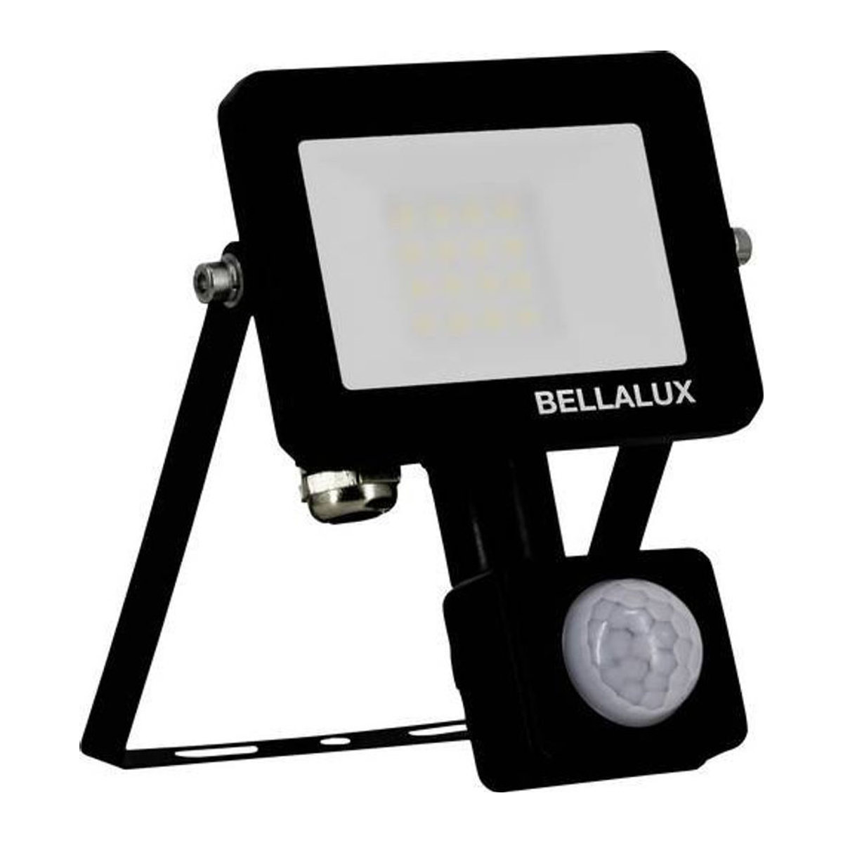 BELLALUX LED-Außenstrahler mit Bewegungsmelder in Schwarz aus Glas, 10 W, IP65, Modern - Bild 1
