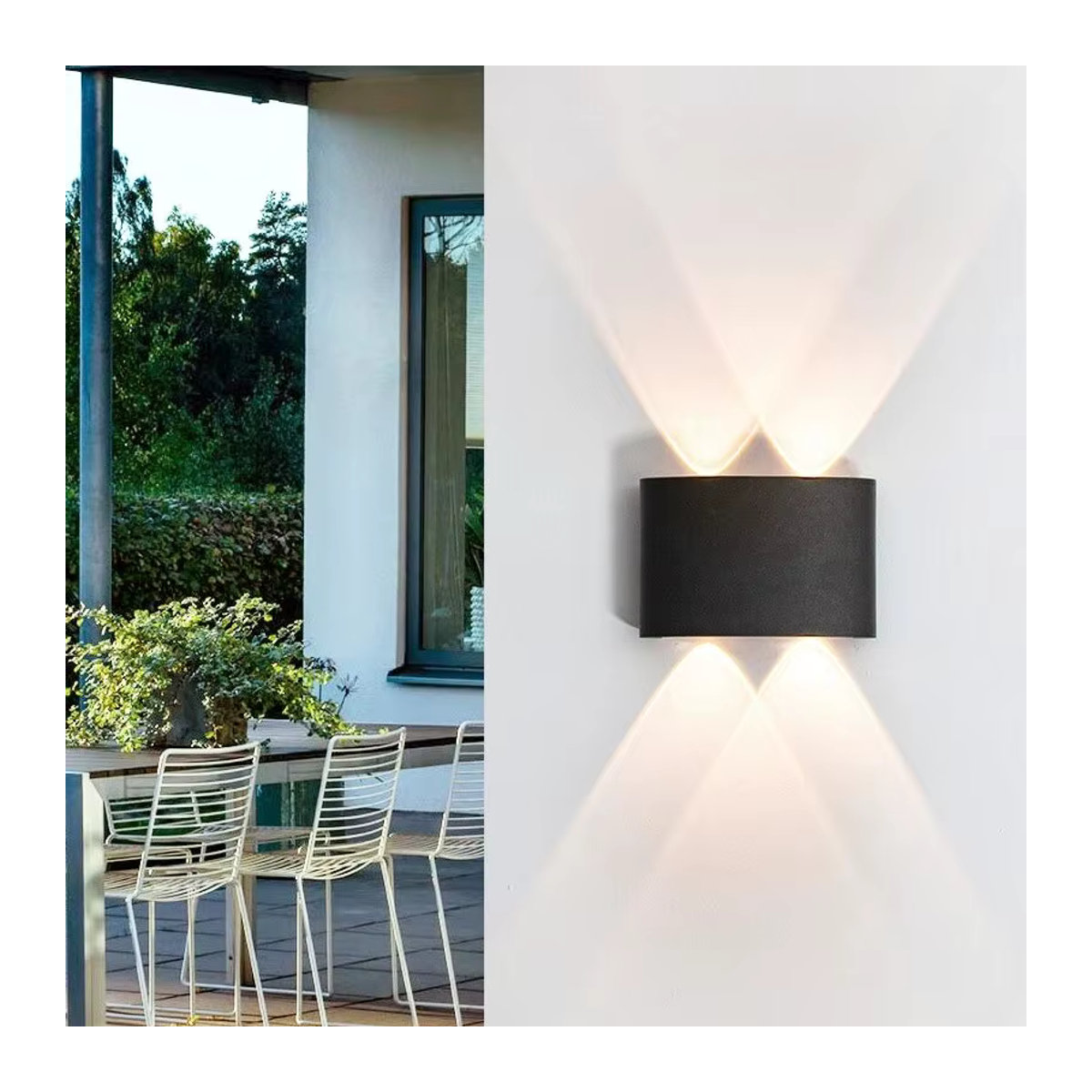 BENEWTON LED-Wandleuchte in Schwarz, minimalistisches Design, wasserdicht IP65 für Außenbereich und Gartentreppen, 4 W - Bild 2