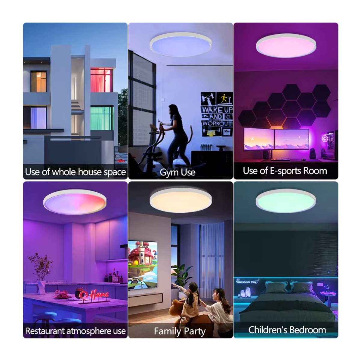 BENEWTON Smart LED Deckenlampe RGBCW Weiß Modern 18 Zoll für Wohnzimmer und Schlafzimmer - Bild 6