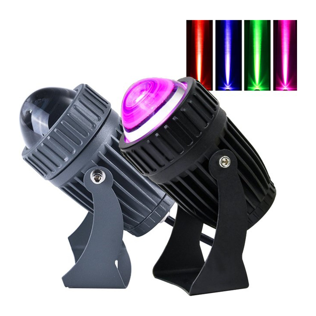 Berabo LED-RGB-Außenstrahler wasserdichter Flutlicht-Scheinwerfer mit schmalem Abstrahlwinkel für Garten und Landschaft in Schwarz, Grün oder Bunt - Bild 1