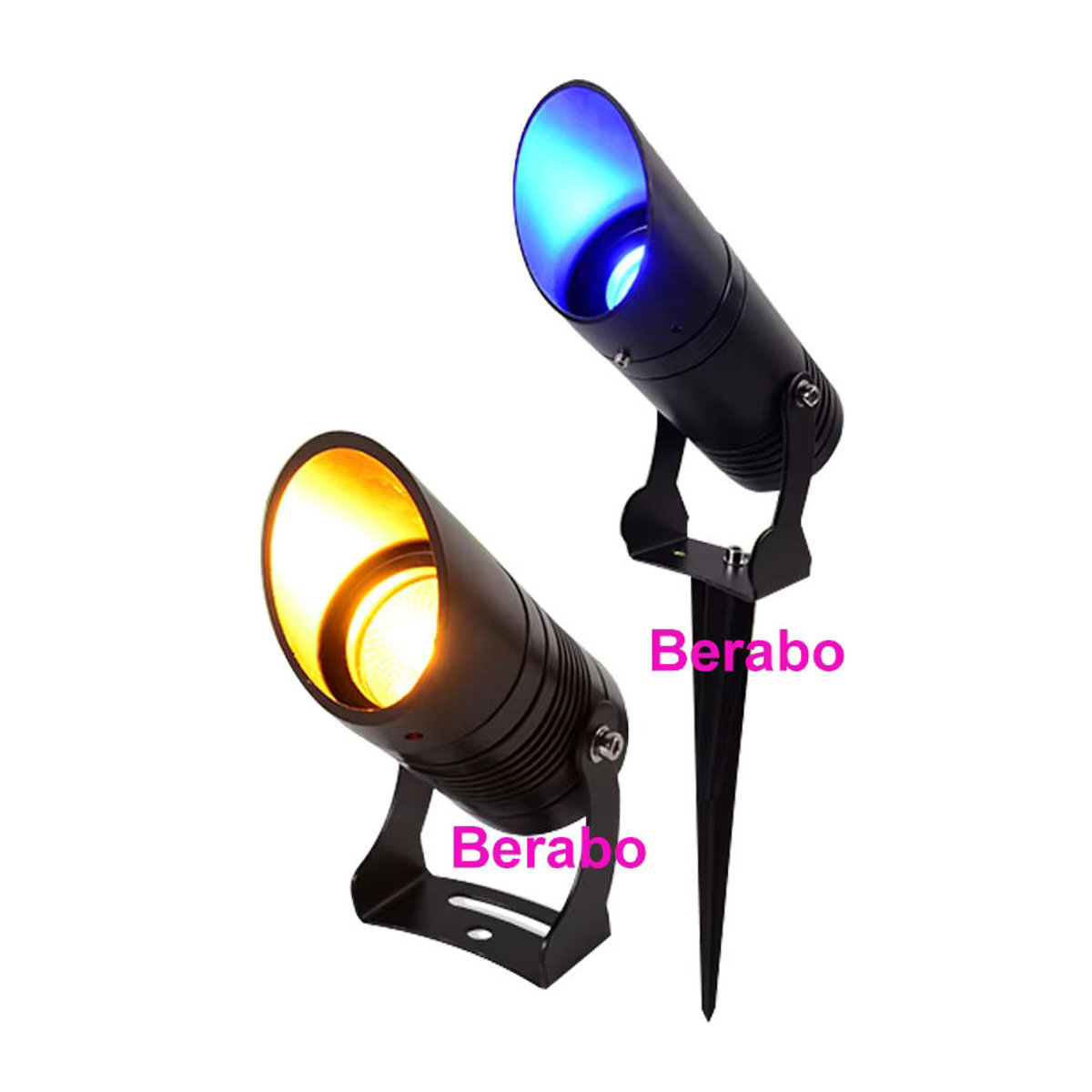 Berabo Modern LED Außenstrahler IP65 Wasserdicht aus Metall für Garten und Landschaft in Schwarz oder Rot - Bild 2