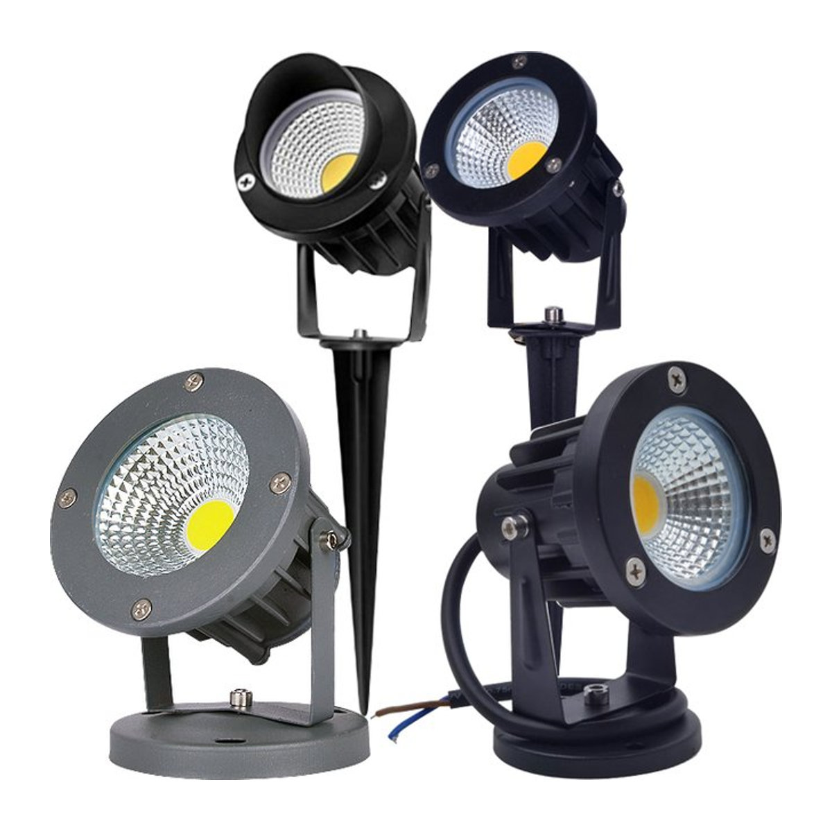 Berabo Modern LED Wegeleuchte COB Garten Rasen Lampe Outdoor Spike-Licht Wasserdicht in Schwarz oder Rosa - Bild 1