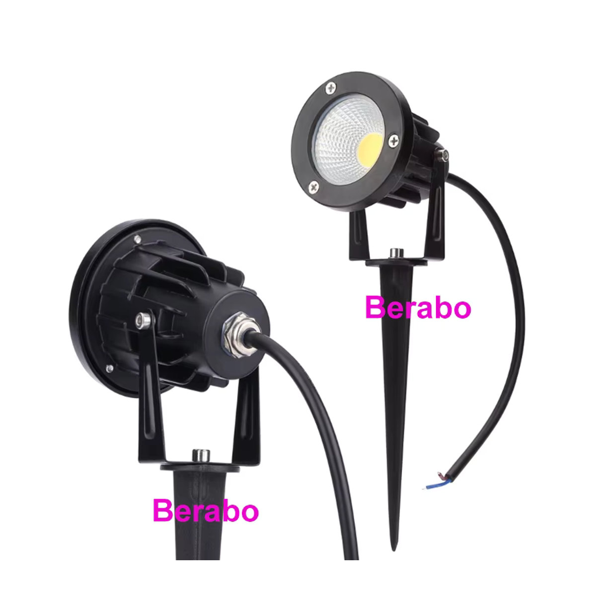 Berabo Modern LED Wegeleuchte COB Garten Rasen Lampe Outdoor Spike-Licht Wasserdicht in Schwarz oder Rosa - Bild 3