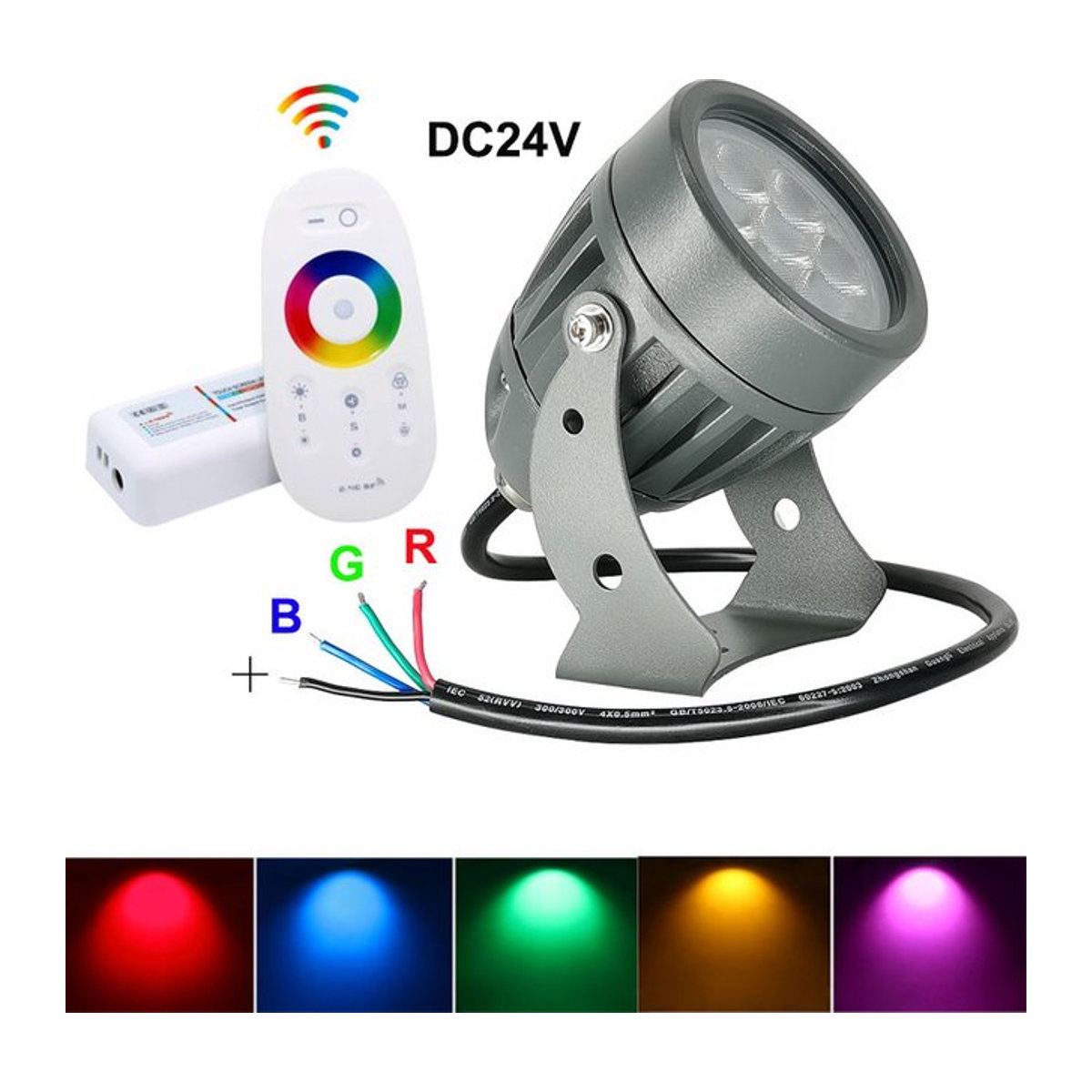 Berabo RGB LED Garten Wegeleuchte Schwarz mit externer Steuerung 21W Wasserdicht - Bild 1