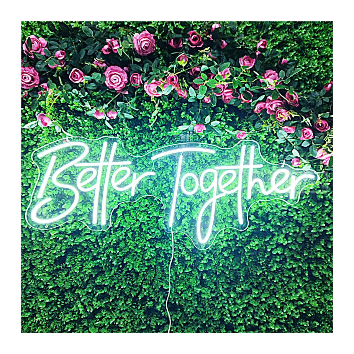 Besser zusammen Neon Sign Light LED Schild in Weiß mit dimmbarem Schalter für Hochzeit, Verlobung und Jubiläum - Bild 4