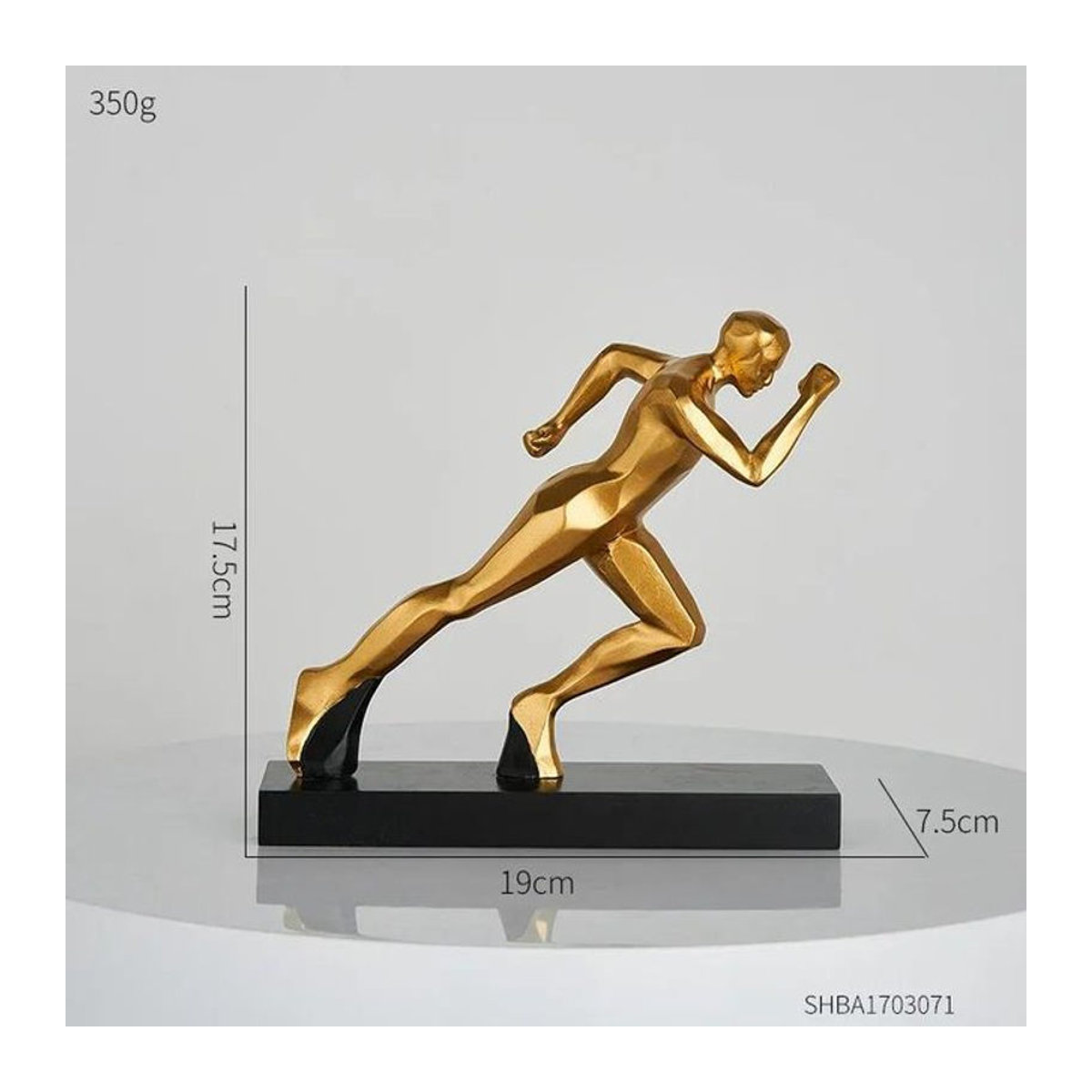 Bestbags Abstrakte Lauffigur Dekoration in Gold, Moderne Skulptur aus Kunstharz und Metall für dein Zuhause und das Büro - Bild 1