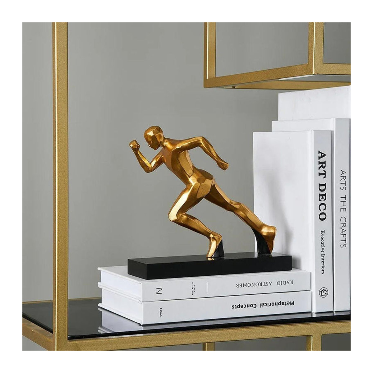 Bestbags Abstrakte Lauffigur Dekoration in Gold, Moderne Skulptur aus Kunstharz und Metall für dein Zuhause und das Büro - Bild 2