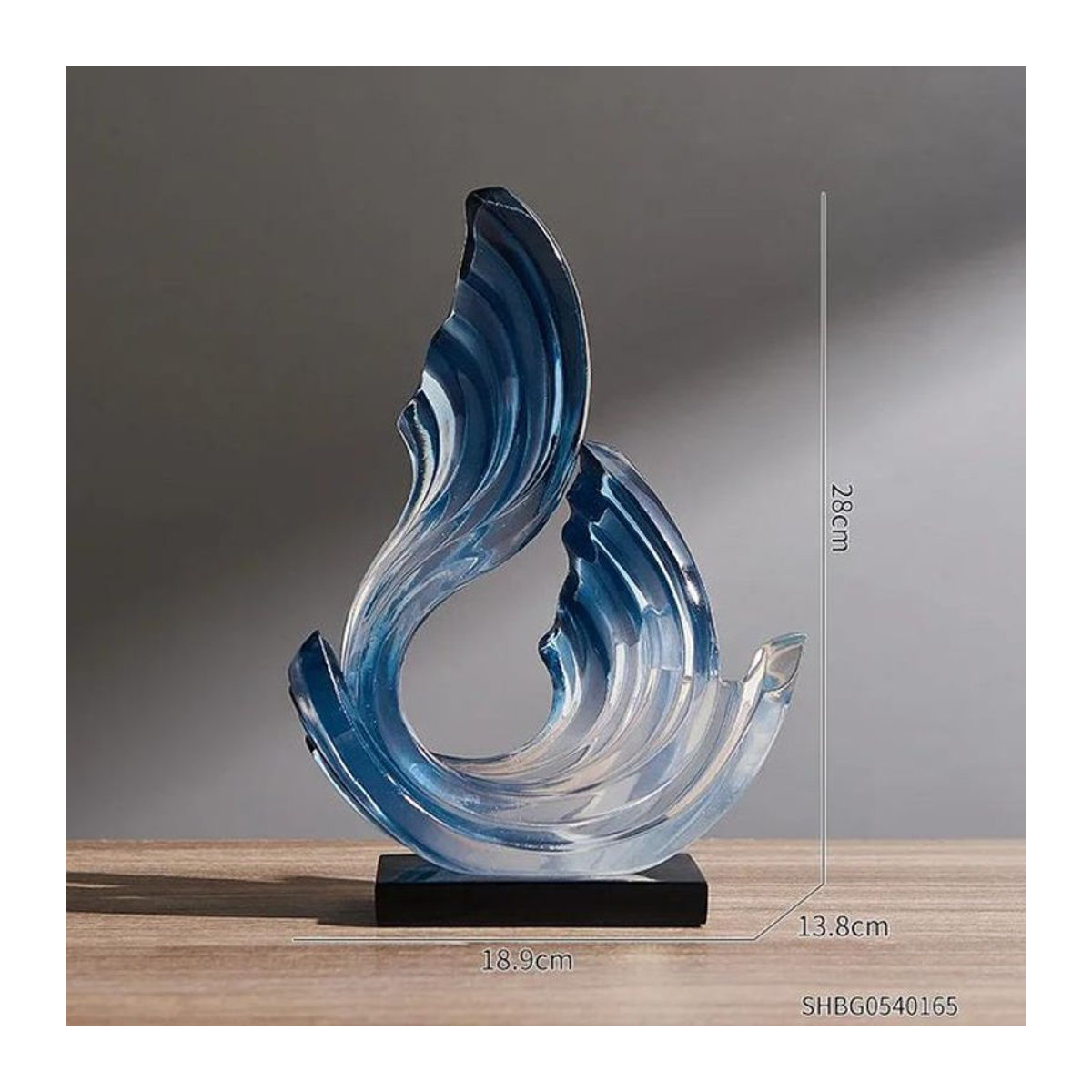 Bestbags Abstrakte Skulptur aus Kunstharz in Blau im Nordischen Stil zur Dekoration von Regalen und TV-Schränken - Bild 1