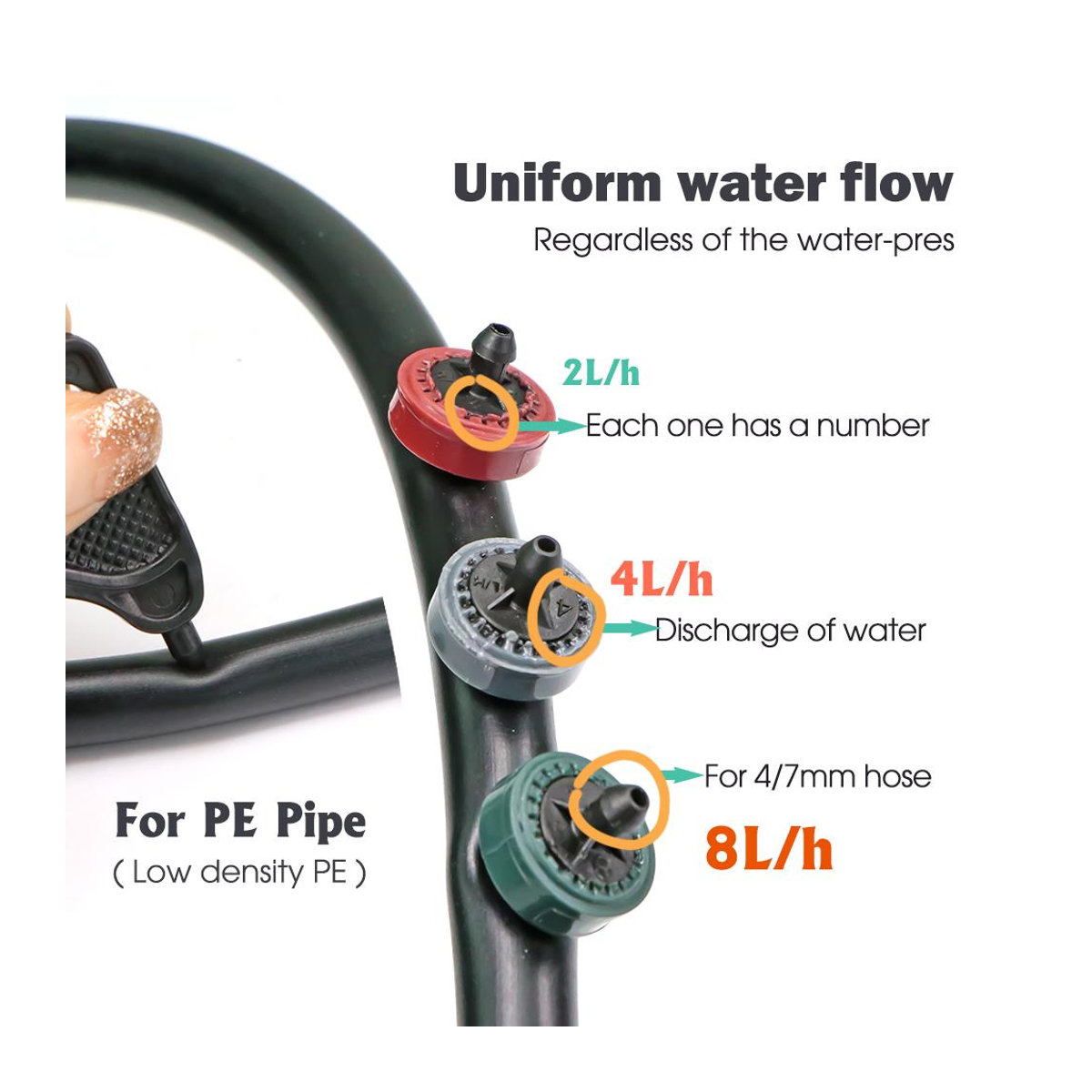 Bestbags Automatischer Kompensationstropfer für die Gartenbewässerung mit 2l, 4l oder 8l Steady Flow Emitter - Bild 3