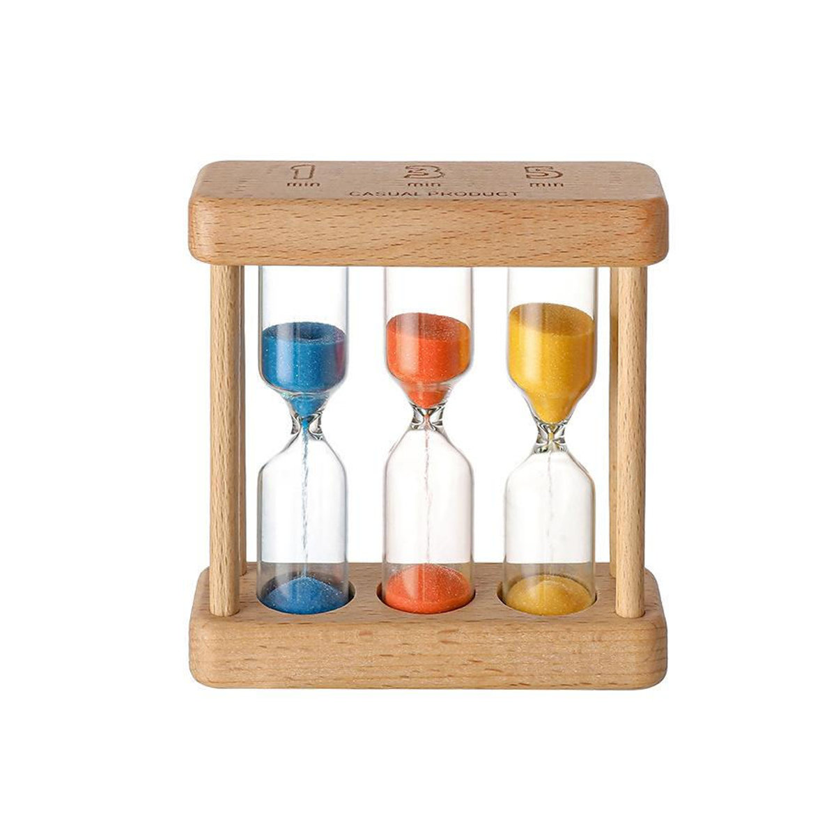 Bestbags Drei-in-Eins Sanduhr aus Holz in Braun als kreatives Zeitmessgerät und skandinavisches Deko-Ornament für Kinder und Zuhause - Bild 2