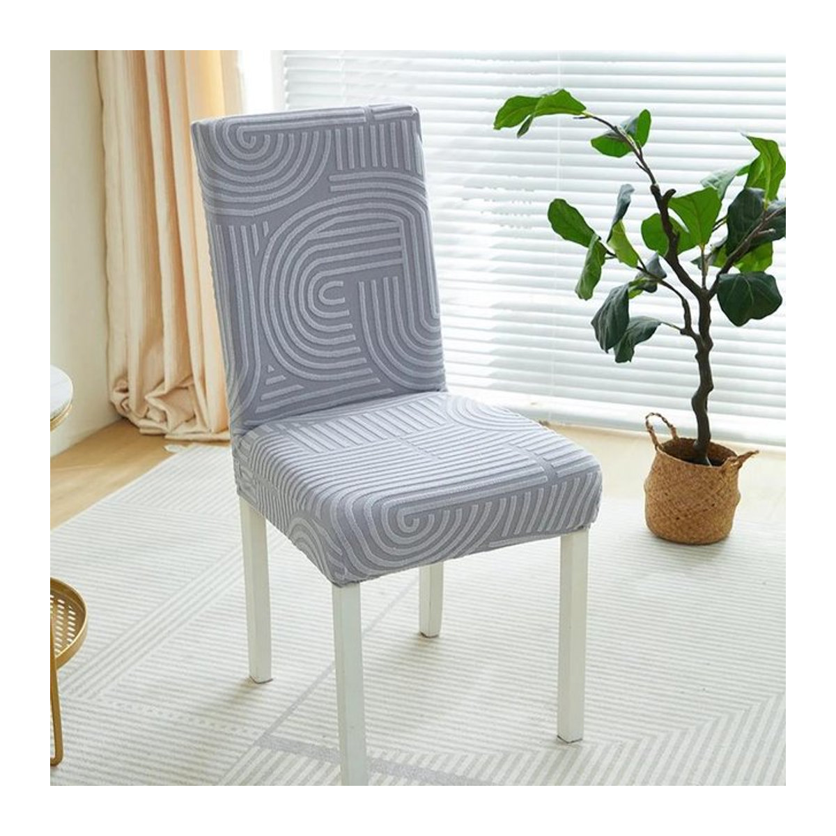 Bestbags Elastischer Esszimmerstuhlbezug aus Jacquard als abnehmbarer Sitzbezug für Küchenstühle und Bankette - Bild 1
