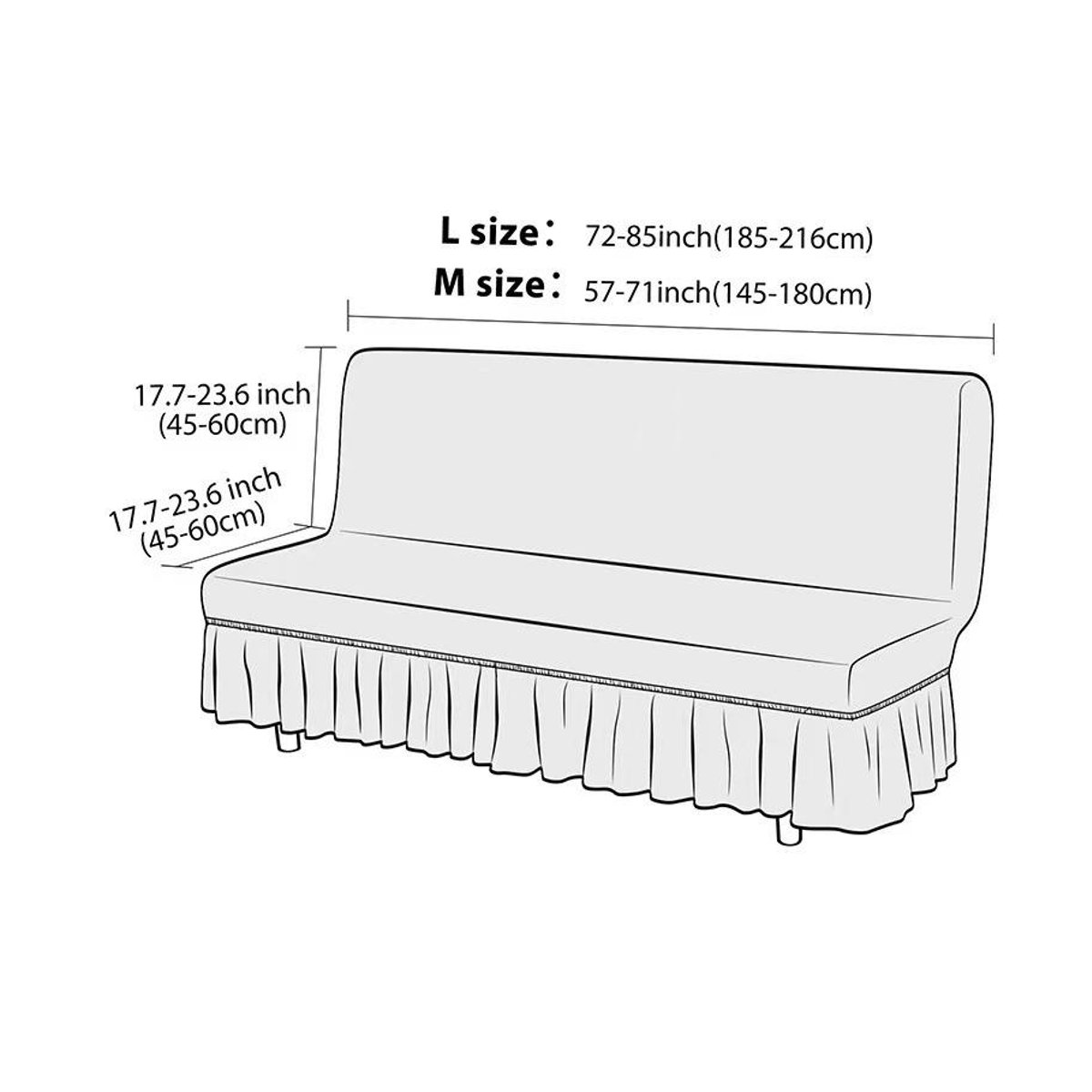Bestbags Elastischer Sofaüberwurf mit Rocksaum zum Möbelschutz, maschinenwaschbar, Breite: 145-180 cm - Bild 2