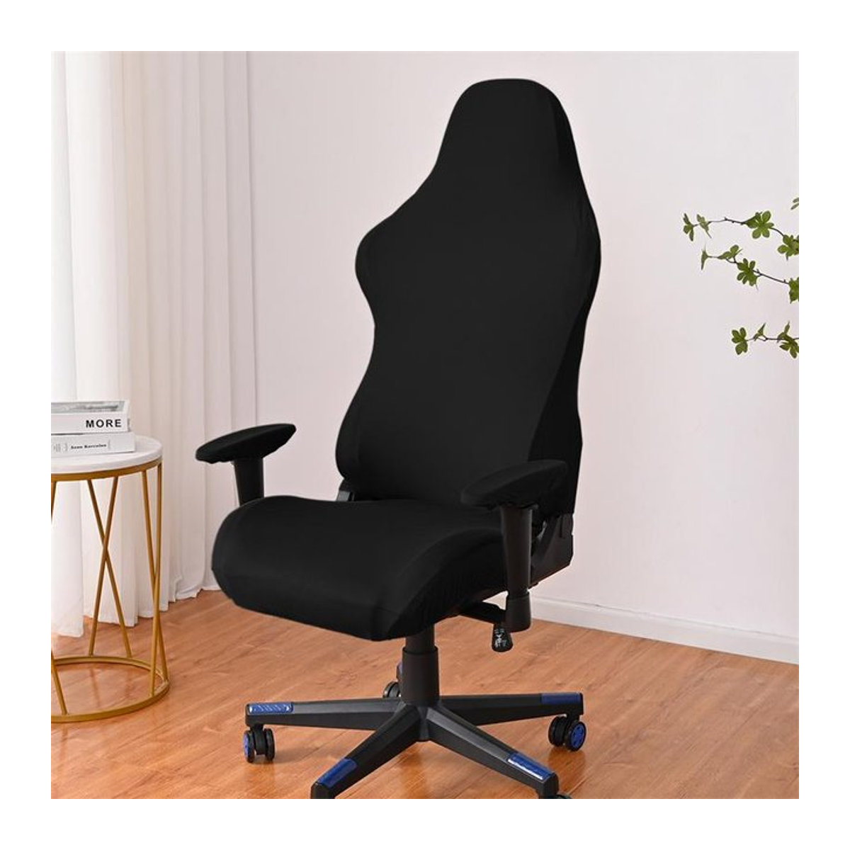 Bestbags Gaming Stuhlbezug in Schwarz, elastische und rutschfeste Sesselhülle zum Schützen und Dekorieren - Bild 1