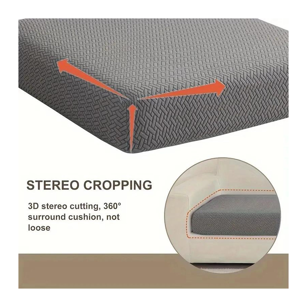 Bestbags Jacquard Elastischer Sofabezug in Grau, Schmutzabweisender Couch Sitzbezug für alle Jahreszeiten - Bild 1