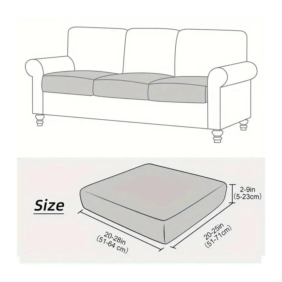 Bestbags Jacquard Elastischer Sofabezug in Grau, Schmutzabweisender Couch Sitzbezug für alle Jahreszeiten - Bild 3