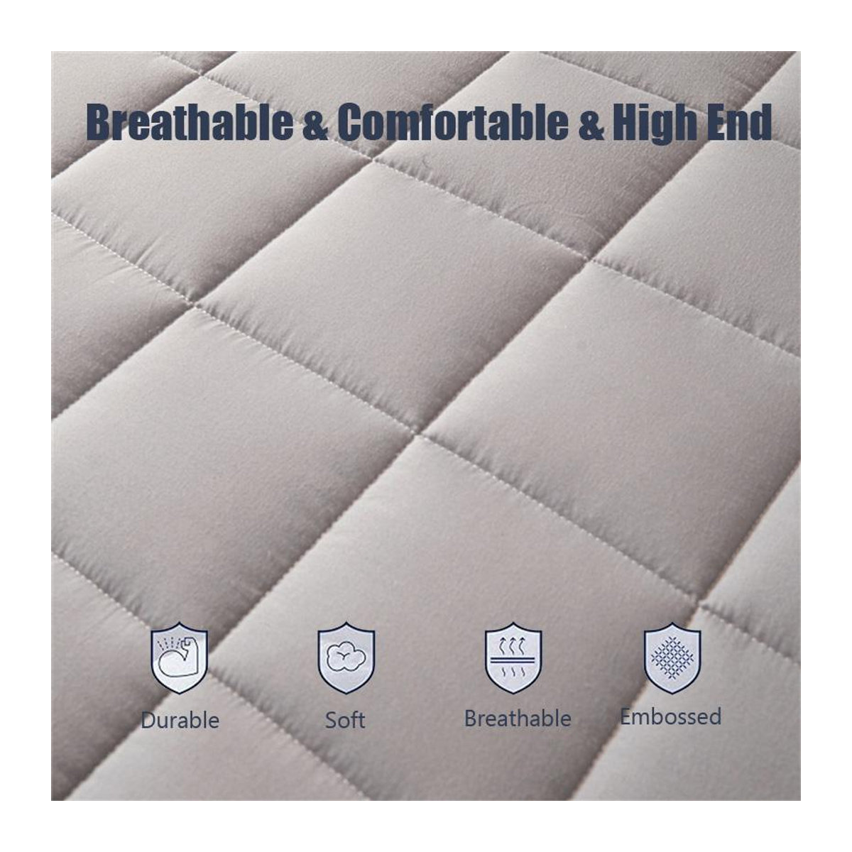 Bestbags Matratzenschoner mit Reißverschluss in Grau, flauschiger 6-seitiger Matratzenbezug als Staubschutz und Allergenbarriere, B/T/H: 160 x 200 x 20 cm - Bild 4