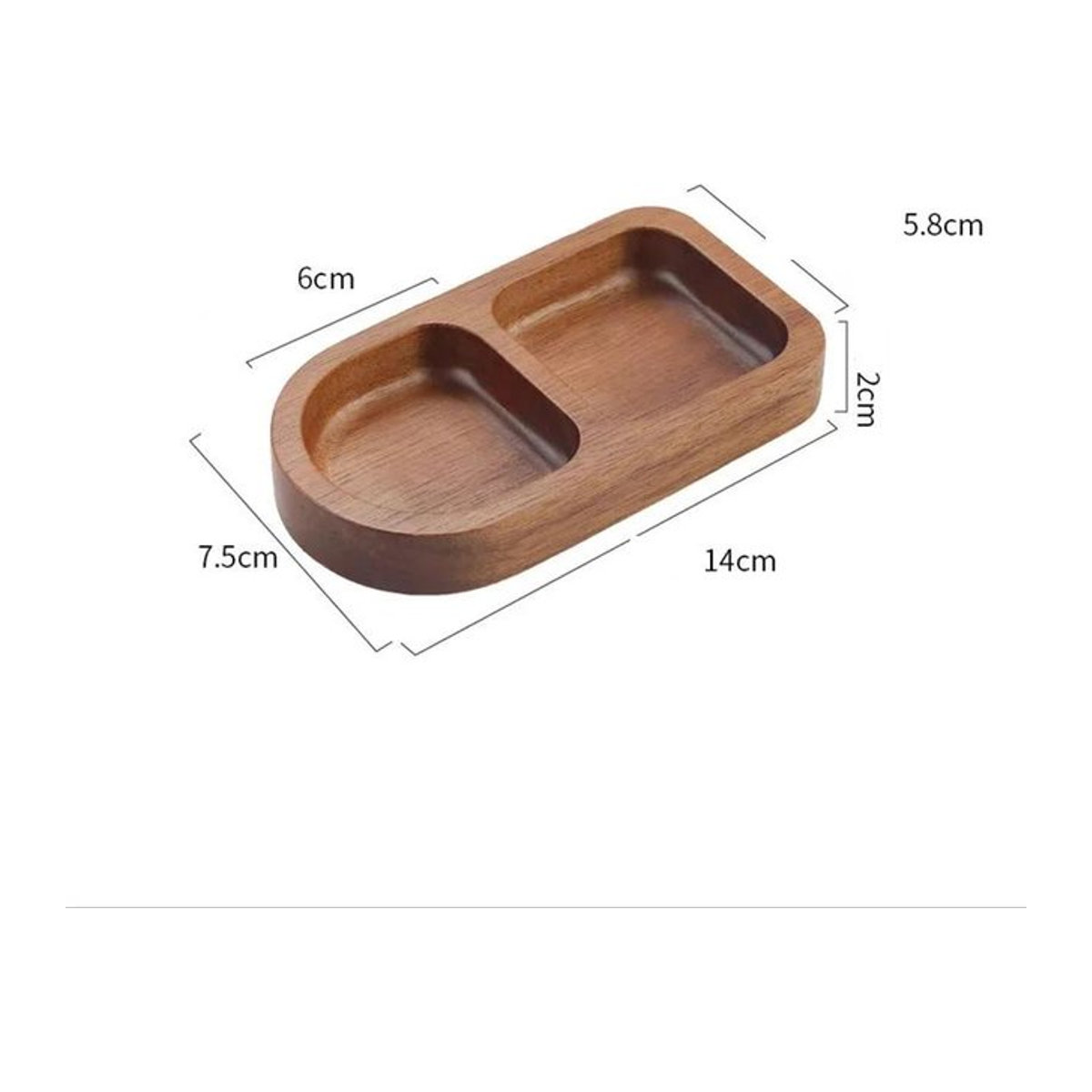 Bestbags Rechteckiges Massivholz Tablett mit 2/3 Fächern als Gewürzplatte und Servierplatte für Frühstück, Sushi oder Saucen - Bild 1