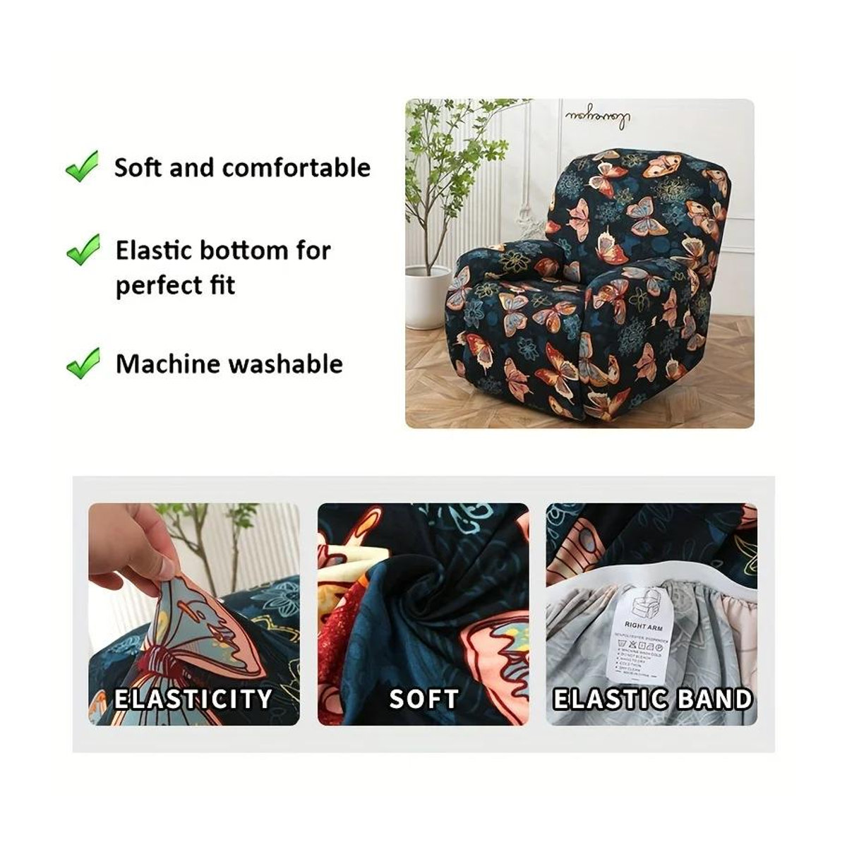 Bestbags Sesselüberwurf aus Stretch-Material mit Tasche als weicher Möbelbeschützer in Bunt - Bild 1